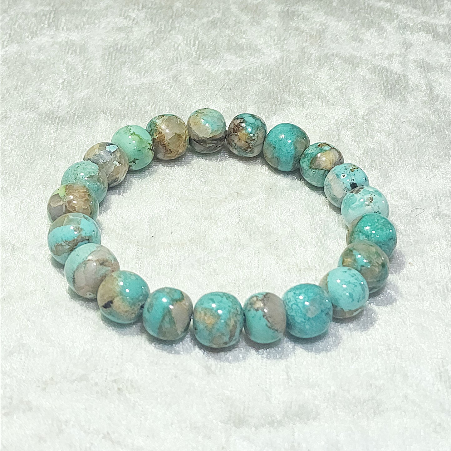 10.5mm Premium natural untreated Hubei Turquoise light blue green Tang Sancai apple shape beads bracelet 精品天然原矿湖北松石高瓷淡蓝绿唐三彩苹果珠手链