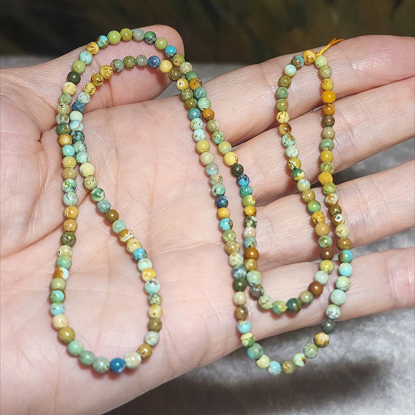 Gegegems Collection 3.5mm+ Premium natural untreated Hubei Turquoise Tangsancai necklace/necklace cord 精品天然原矿湖北松石唐三彩项链挂绳