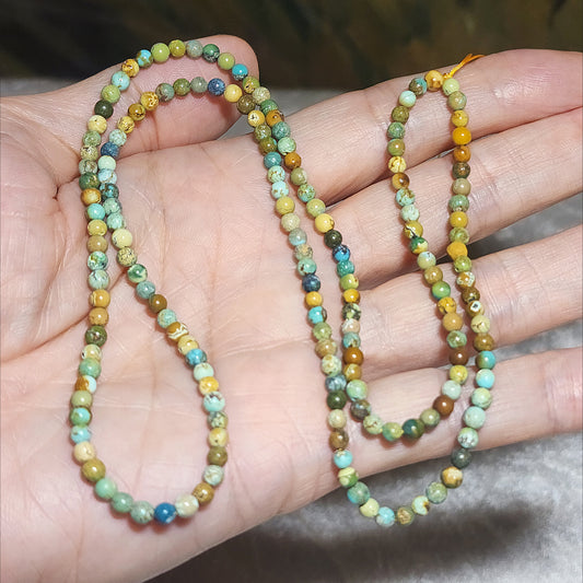 Gegegems Collection 3.5mm+ Premium natural untreated Hubei Turquoise Tangsancai necklace/necklace cord 精品天然原矿湖北松石唐三彩项链挂绳