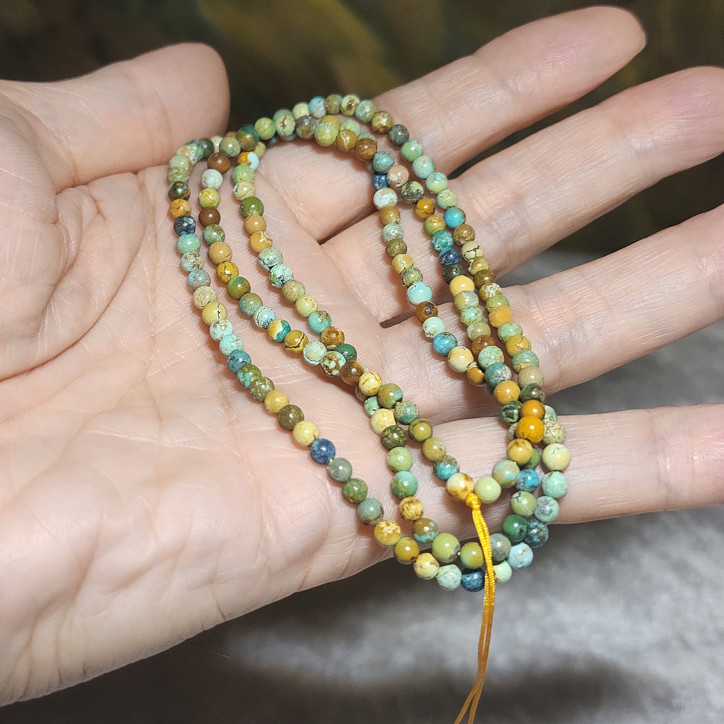 Gegegems Collection 3.5mm+ Premium natural untreated Hubei Turquoise Tangsancai necklace/necklace cord 精品天然原矿湖北松石唐三彩项链挂绳