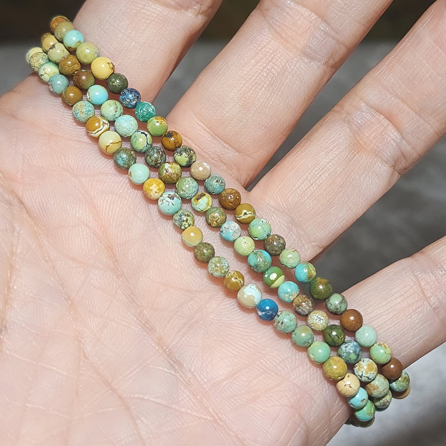 Gegegems Collection 3.5mm+ Premium natural untreated Hubei Turquoise Tangsancai necklace/necklace cord 精品天然原矿湖北松石唐三彩项链挂绳