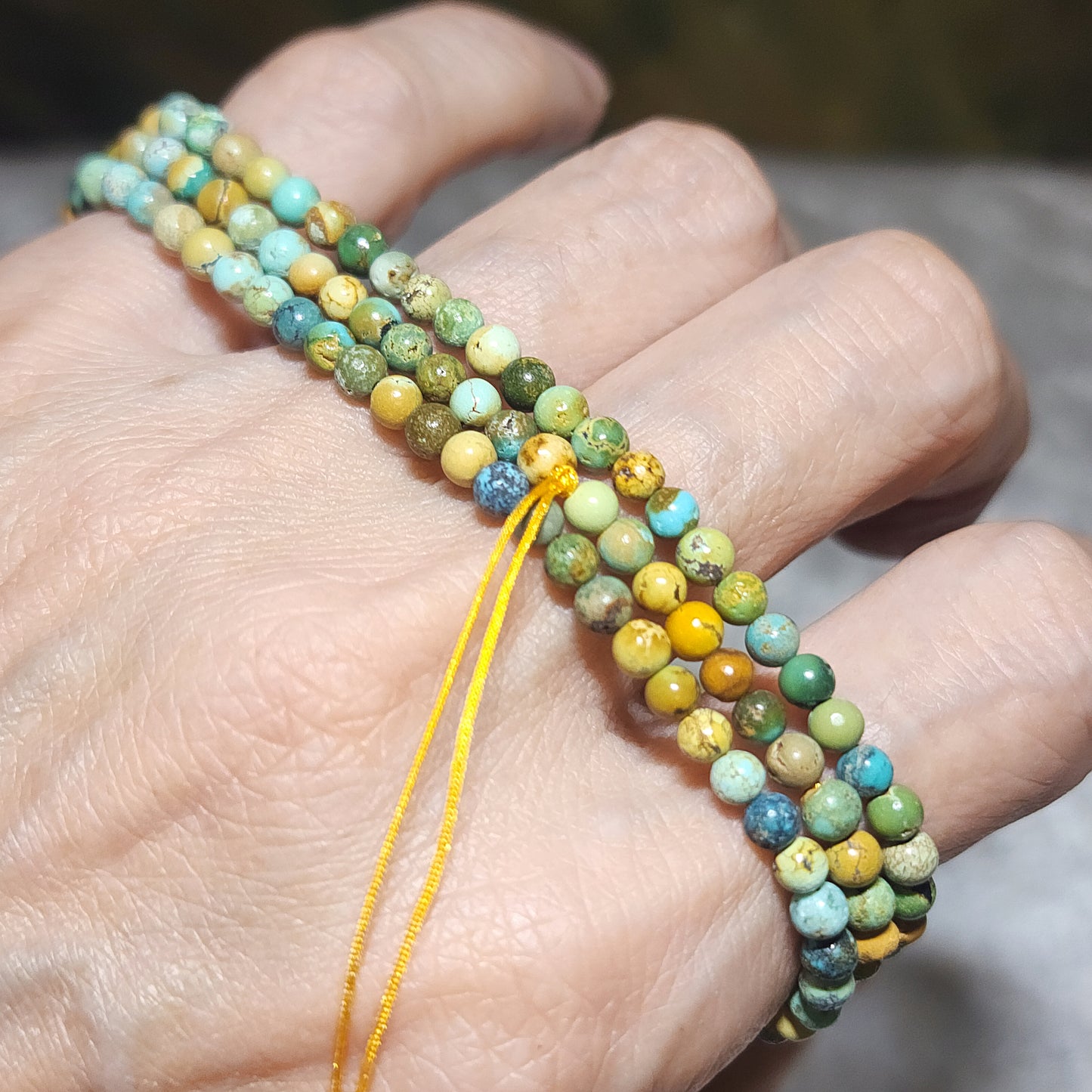 Gegegems Collection 3.5mm+ Premium natural untreated Hubei Turquoise Tangsancai necklace/necklace cord 精品天然原矿湖北松石唐三彩项链挂绳