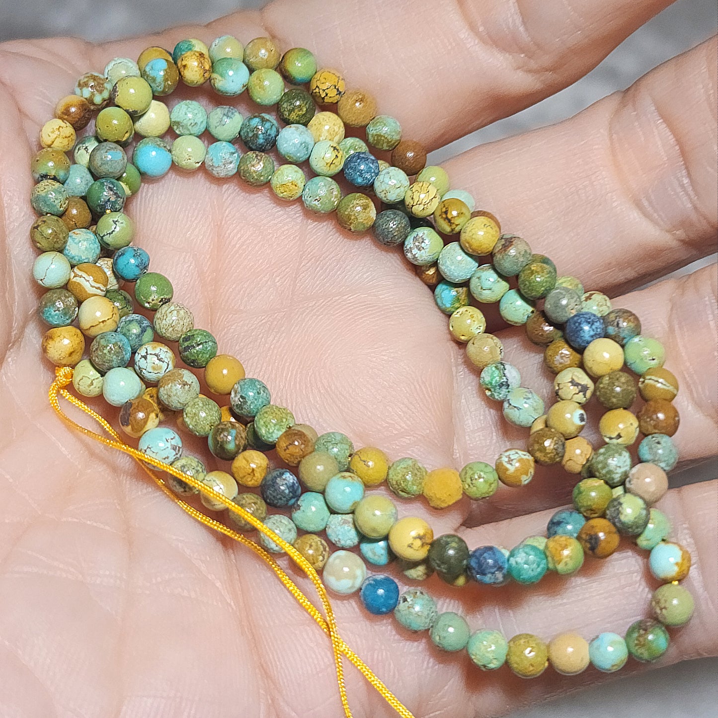 Gegegems Collection 3.5mm+ Premium natural untreated Hubei Turquoise Tangsancai necklace/necklace cord 精品天然原矿湖北松石唐三彩项链挂绳