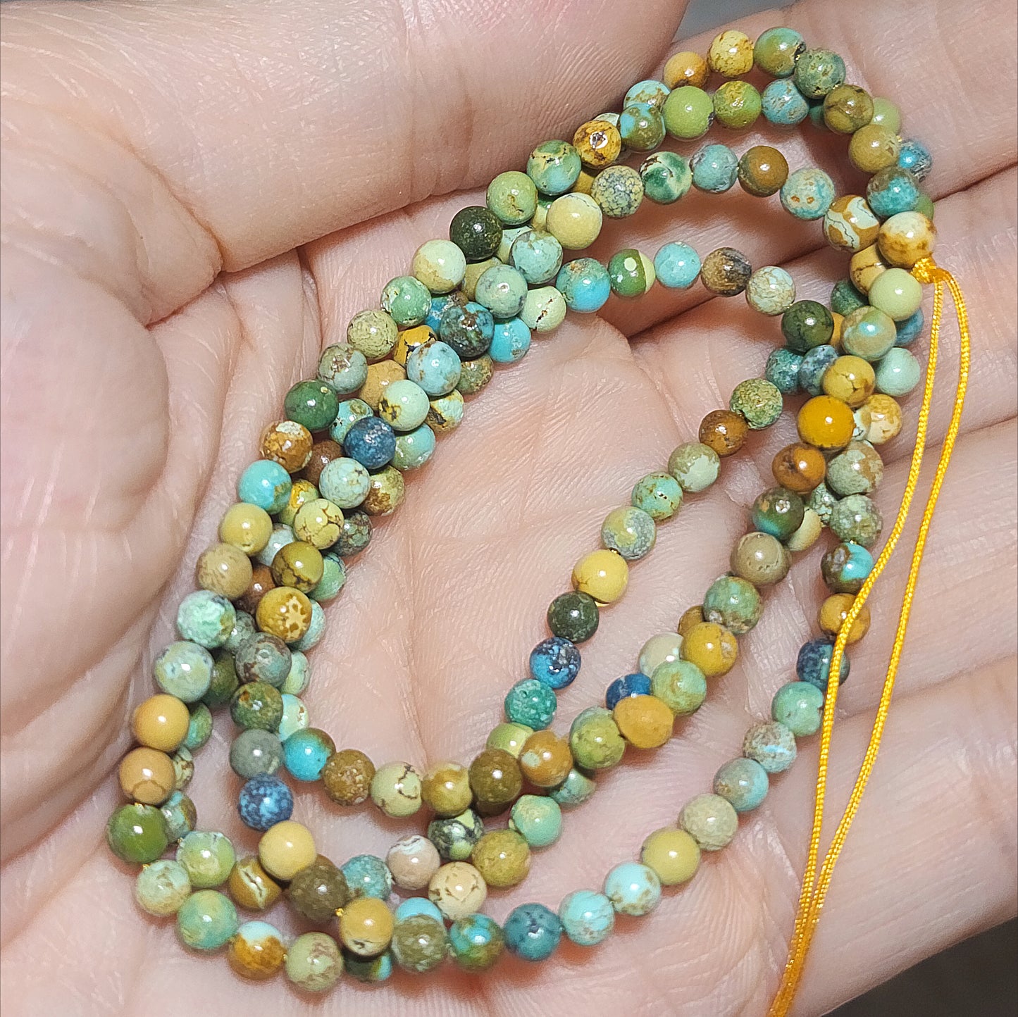 Gegegems Collection 3.5mm+ Premium natural untreated Hubei Turquoise Tangsancai necklace/necklace cord 精品天然原矿湖北松石唐三彩项链挂绳