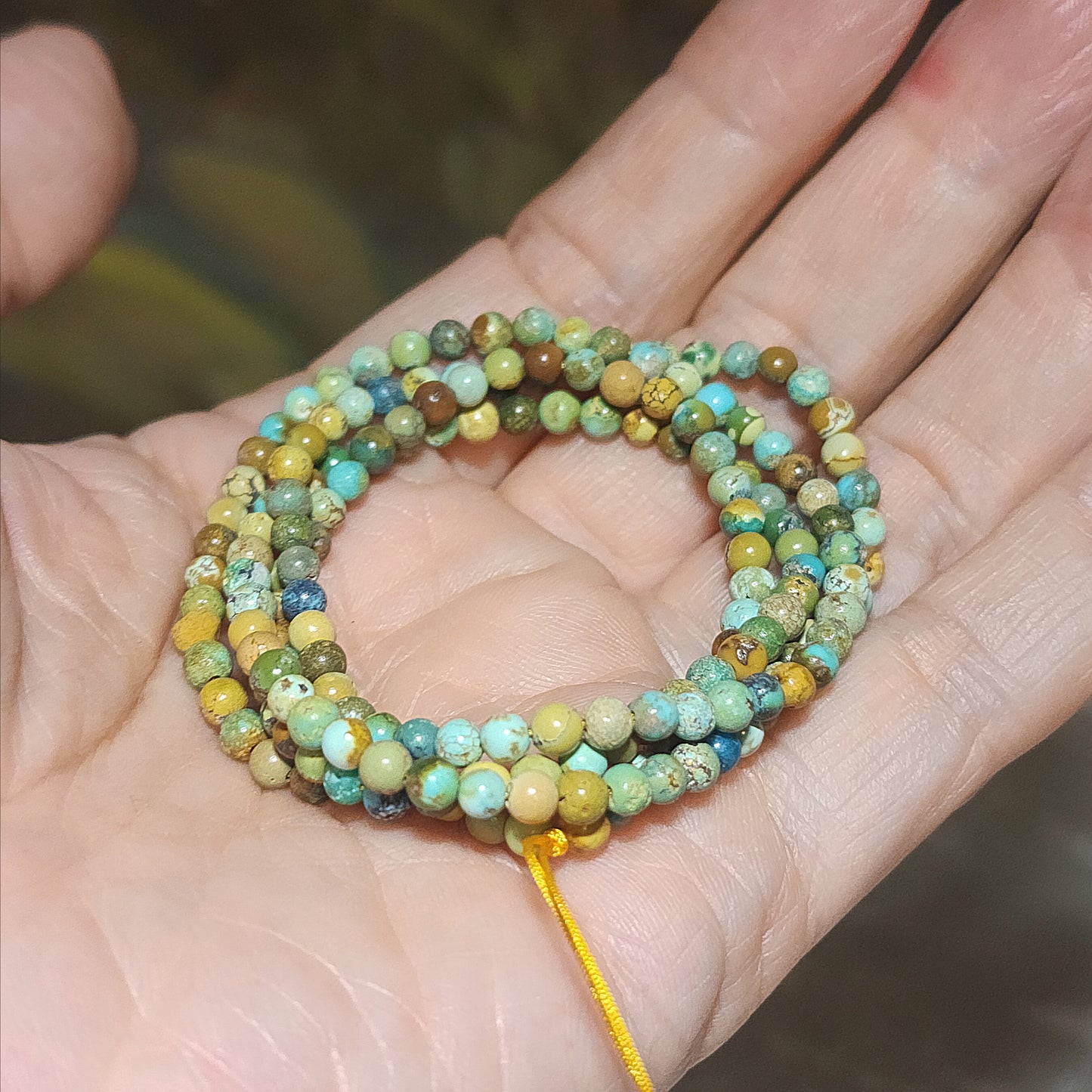 Gegegems Collection 3.5mm+ Premium natural untreated Hubei Turquoise Tangsancai necklace/necklace cord 精品天然原矿湖北松石唐三彩项链挂绳