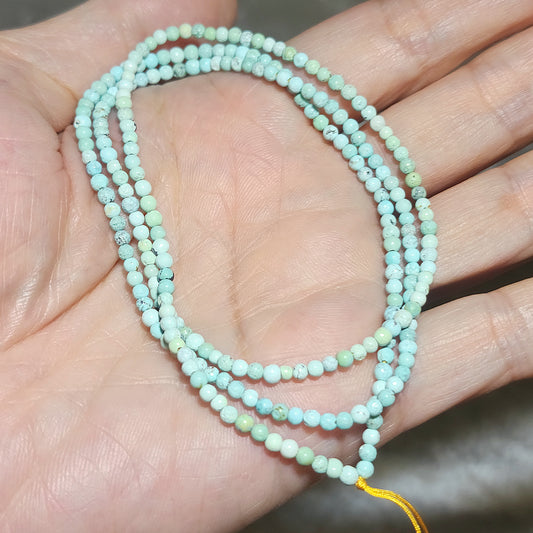 2.7mm Natural untreated Hubei Turquoise light blue green necklace/necklace cord 天然原矿湖北松石淡蓝绿项链挂绳