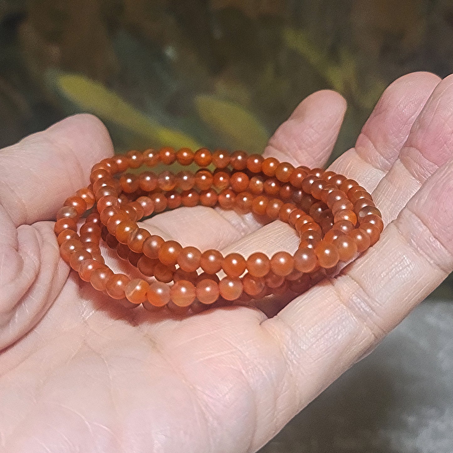 [Sold] 4.7mm Baoshan Nan Hong Yangliu icy red necklace multi loops bracelet 保山南红杨柳乡冰红多圈手链项链