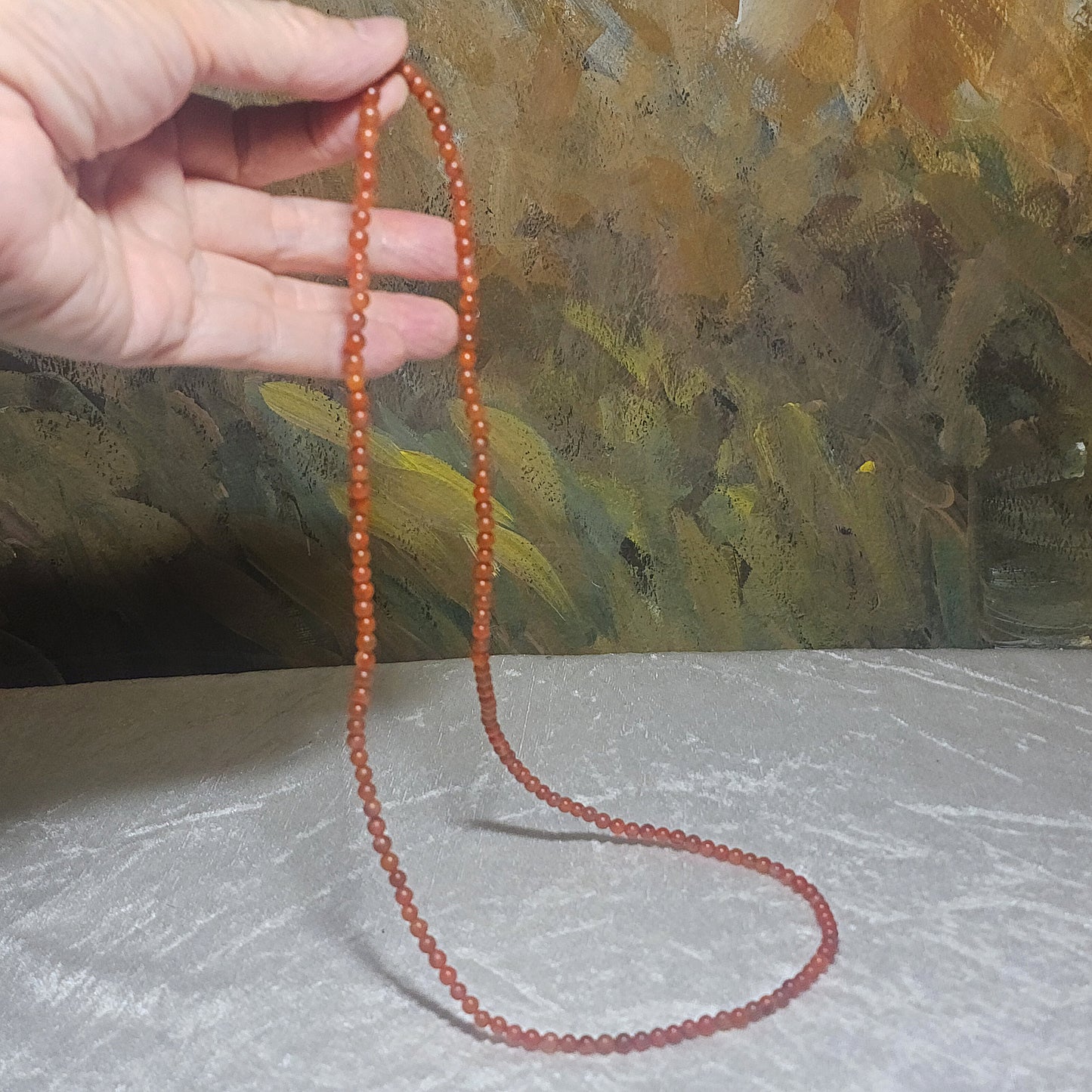 [Sold] 4.7mm Baoshan Nan Hong Yangliu icy red necklace multi loops bracelet 保山南红杨柳乡冰红多圈手链项链