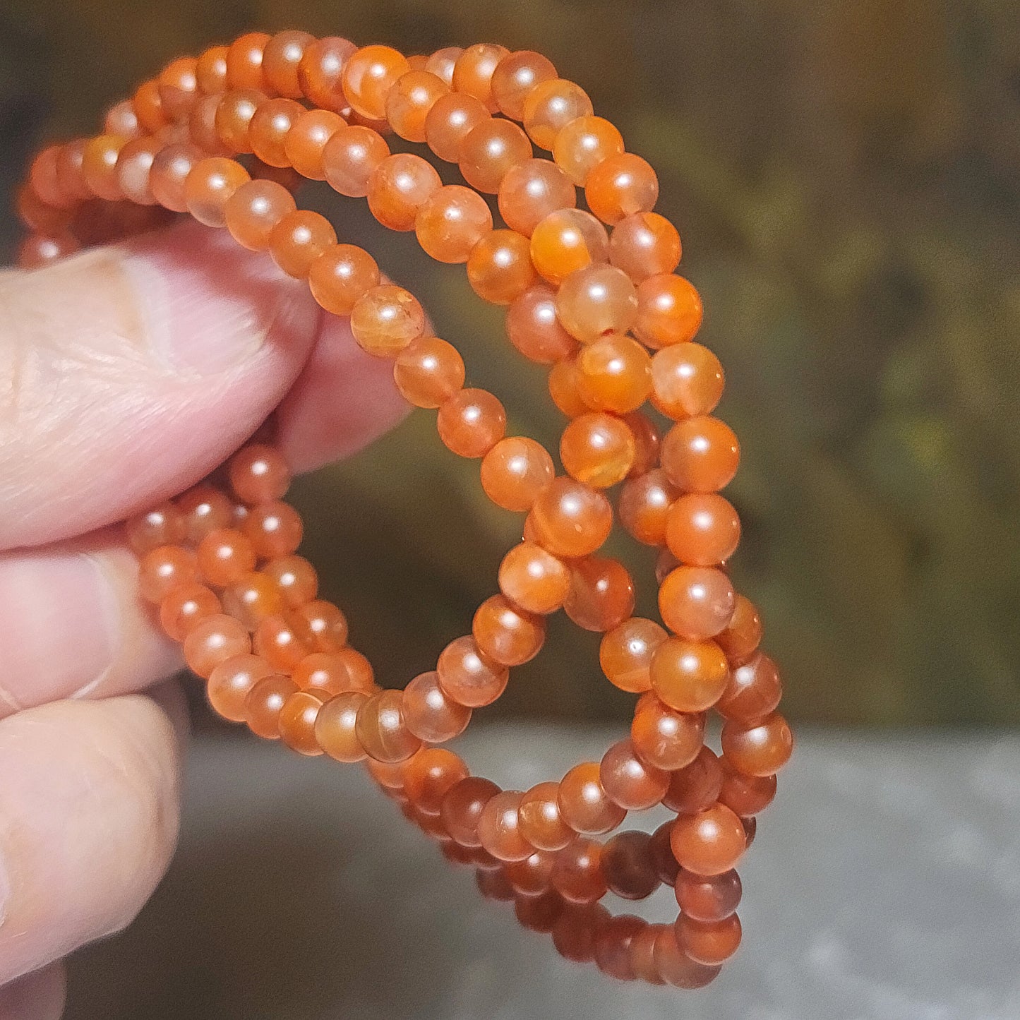[Sold] 4.7mm Baoshan Nan Hong Yangliu icy red necklace multi loops bracelet 保山南红杨柳乡冰红多圈手链项链
