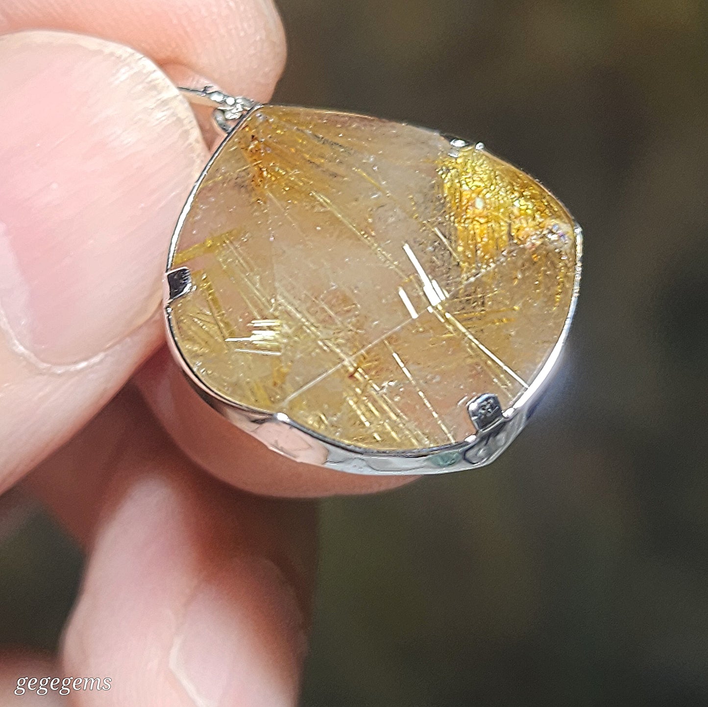 20mm Premium Rutilated Quartz Rutile in  Smoky Quartz Star of David pendant [Natural Crystal] 精品天然金钛发晶茶水晶大卫星六芒星吊坠