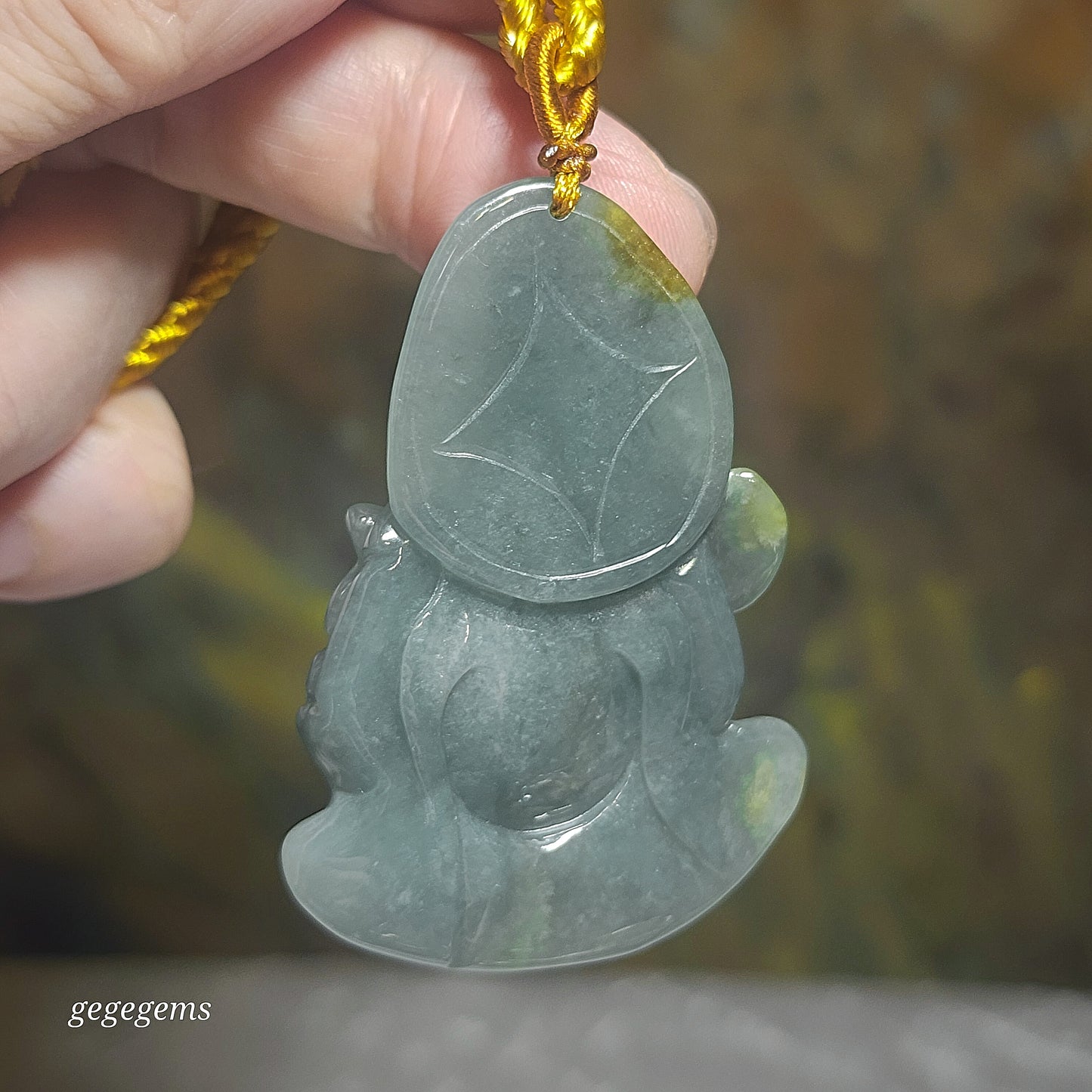 Type A Jadeite Premium yellow light blue green Ji Gong Jade pendant (with certificate) [Natual Crystal] 精品翡翠A货黄翡浅蓝绿鸿运当头济公活佛吊坠(带证书)