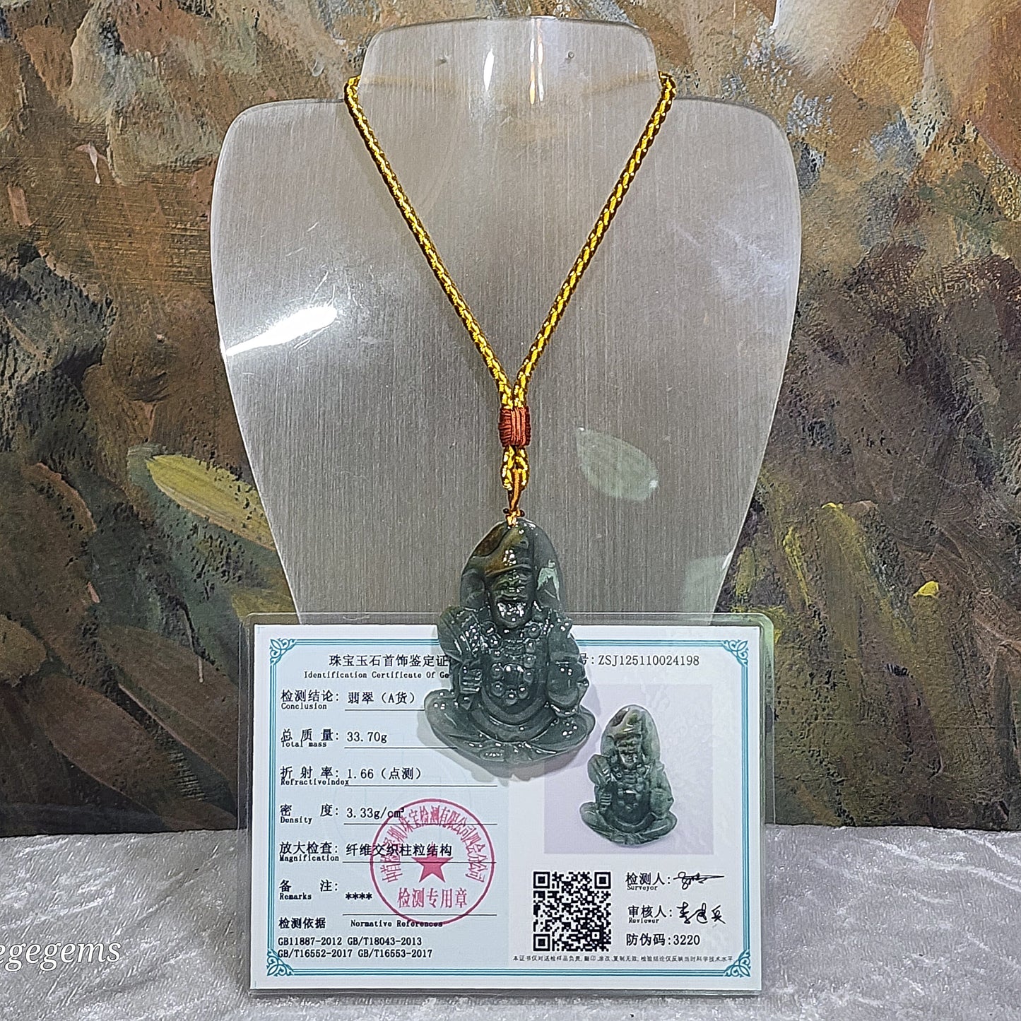 Type A Jadeite Premium yellow light blue green Ji Gong Jade pendant (with certificate) [Natual Crystal] 精品翡翠A货黄翡浅蓝绿鸿运当头济公活佛吊坠(带证书)