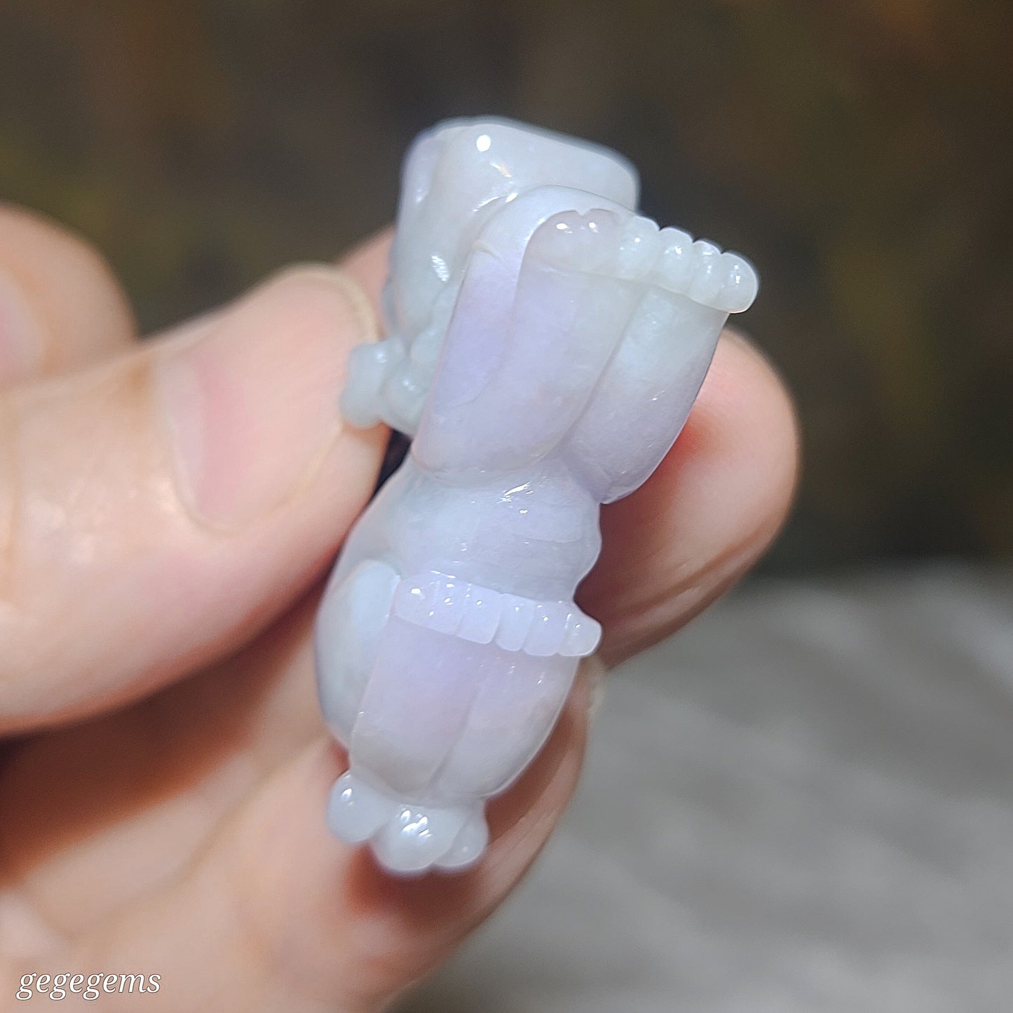 Premium Type A Jadeite light lavender light green Qilin Jade pendant (with certificate) 优质翡翠淡紫淡绿麒麟吊坠(带证书)