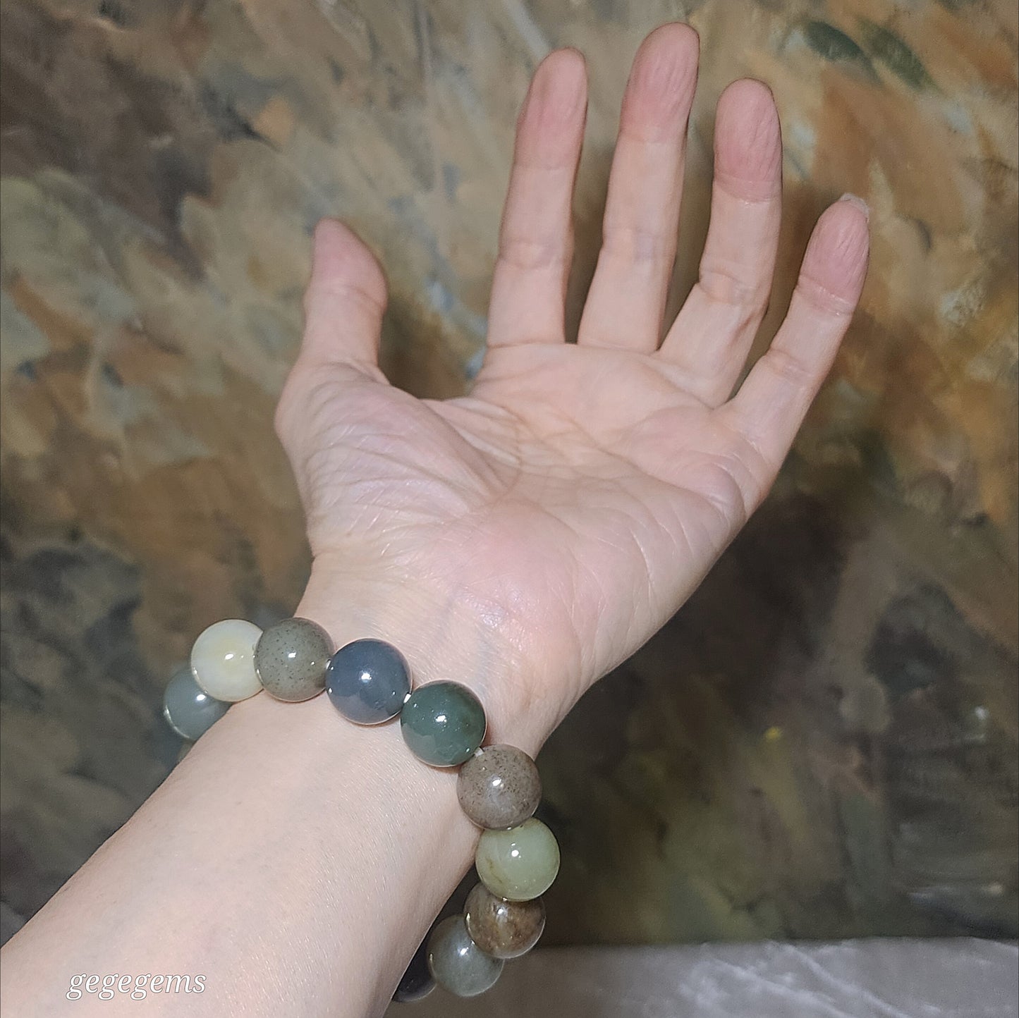 15.8mm Premium Nephrite multicolor bracelet (with certificate) 精品和田玉多宝手链(带证书) 黄口烟紫且末蓝调糖暖白青白等