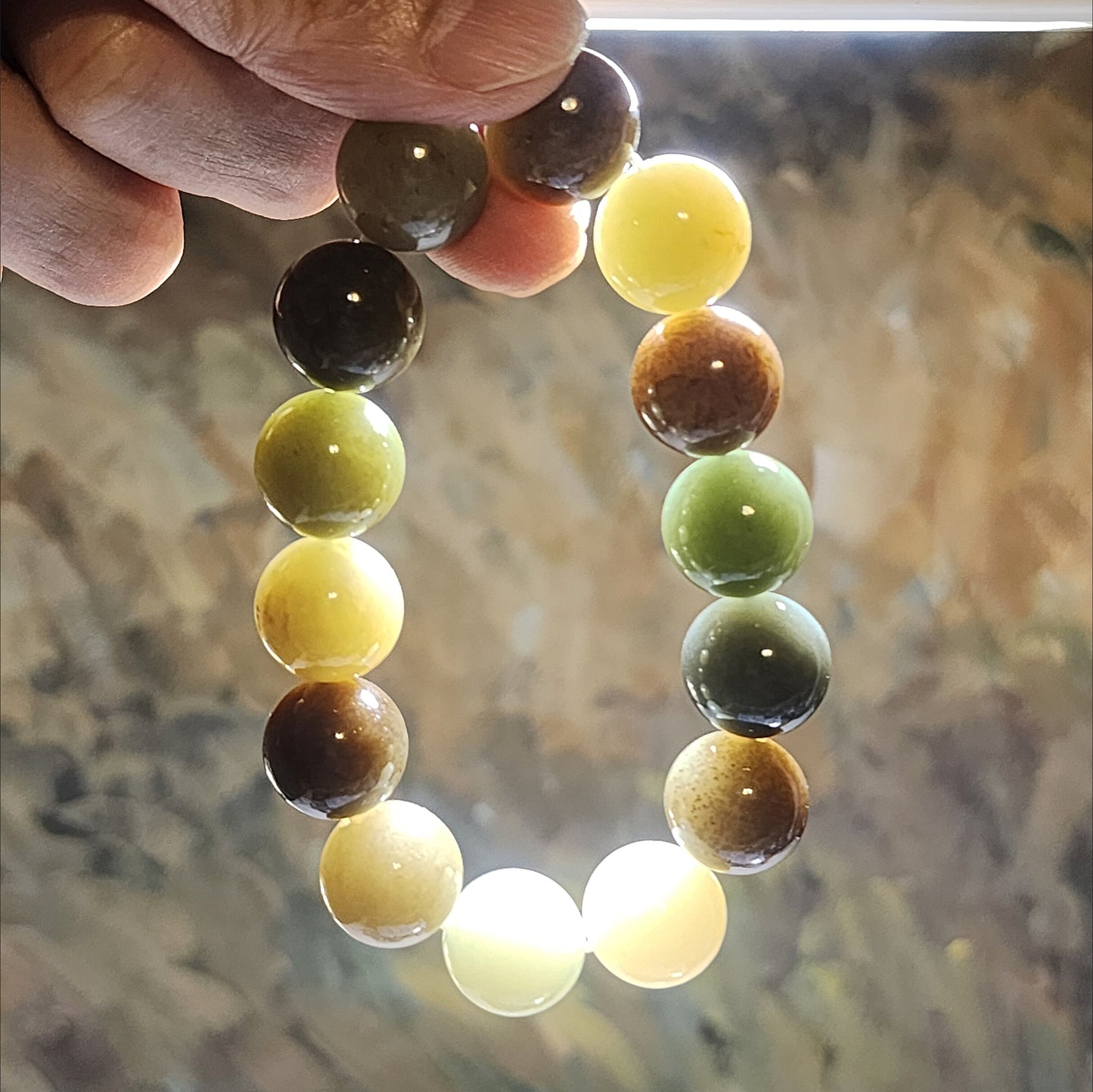 15.8mm Premium Nephrite multicolor bracelet (with certificate) 精品和田玉多宝手链(带证书) 黄口烟紫且末蓝调糖暖白青白等