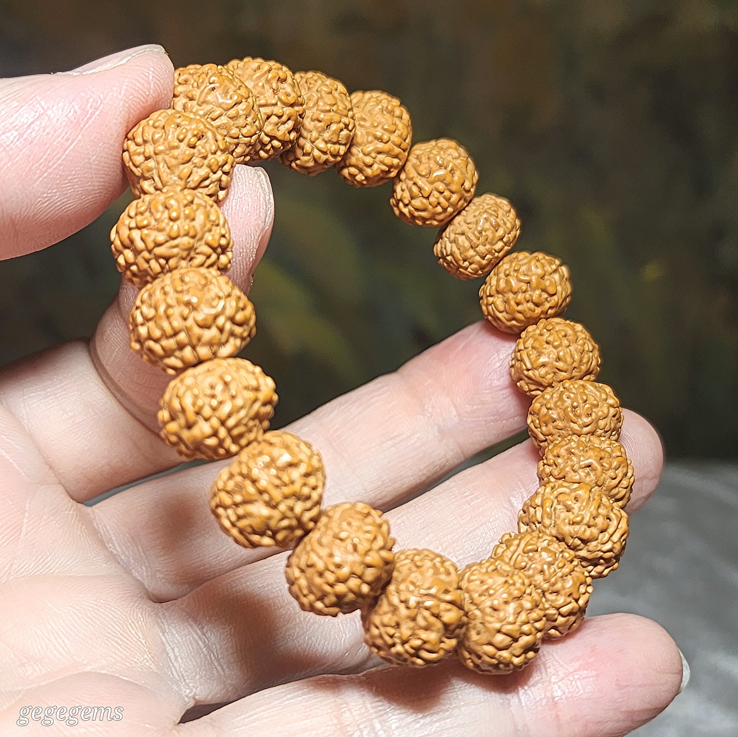 Premium 12.5mm natural "Panlong" (Coiling Dragon) 9 Mukhi (faces) small species Rudraksha bracelet 精品九瓣盘龙小金刚菩提子手链