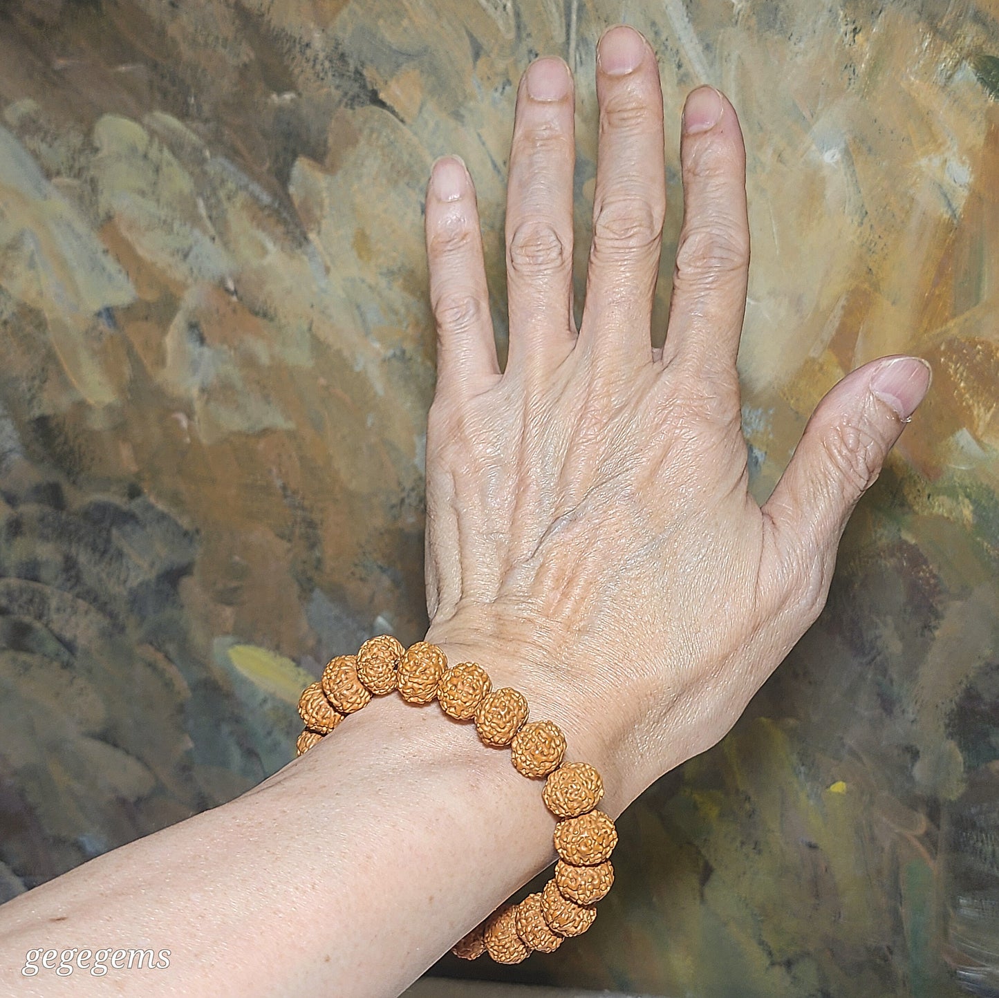 Premium 12.5mm natural "Panlong" (Coiling Dragon) 9 Mukhi (faces) small species Rudraksha bracelet 精品九瓣盘龙小金刚菩提子手链