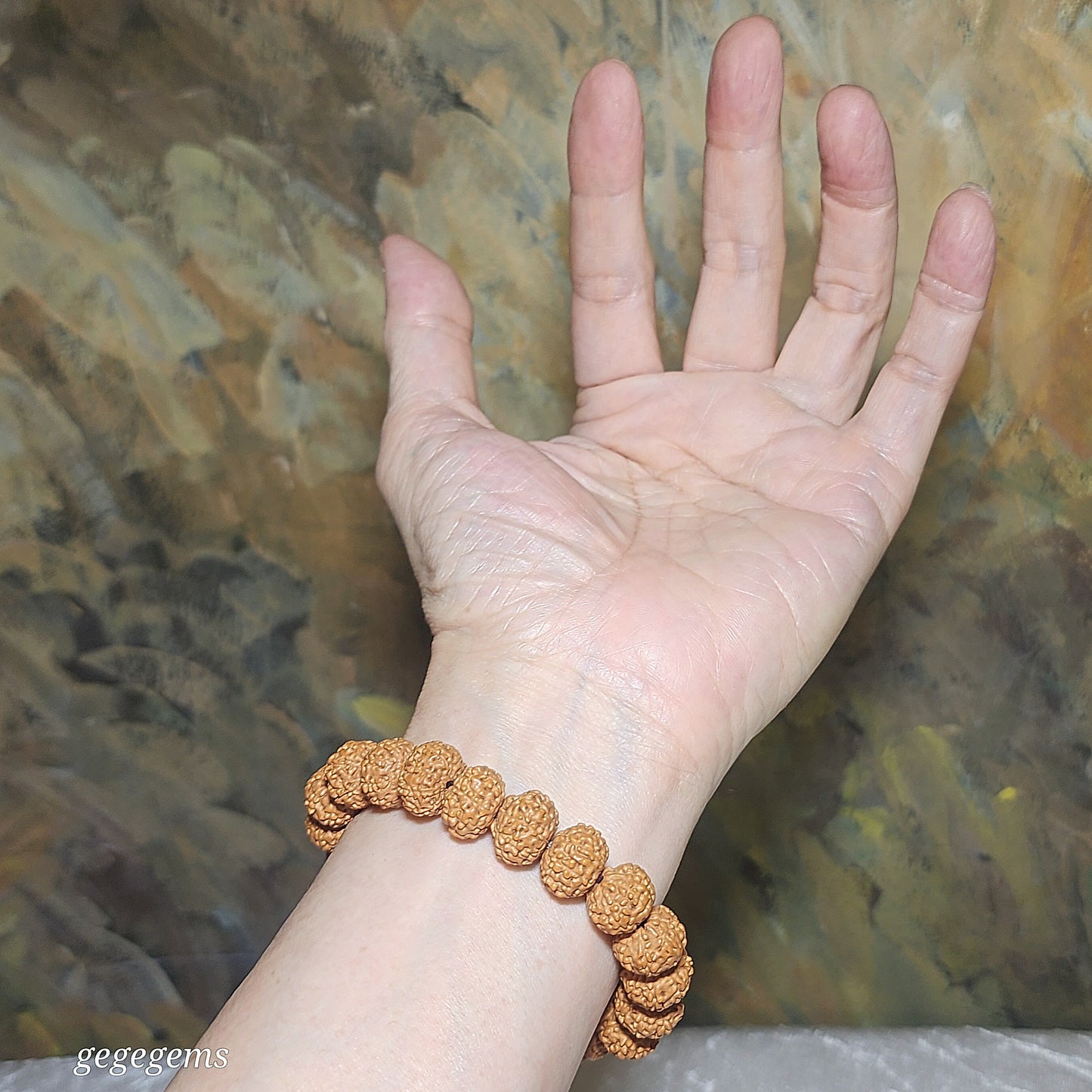 Premium 12.5mm natural "Panlong" (Coiling Dragon) 9 Mukhi (faces) small species Rudraksha bracelet 精品九瓣盘龙小金刚菩提子手链