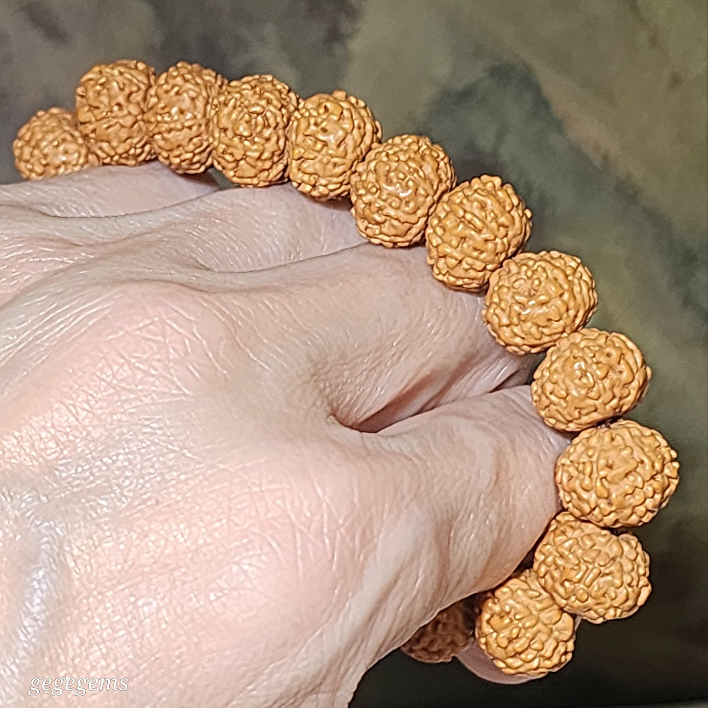 Premium 12.5mm natural "Panlong" (Coiling Dragon) 9 Mukhi (faces) small species Rudraksha bracelet 精品九瓣盘龙小金刚菩提子手链
