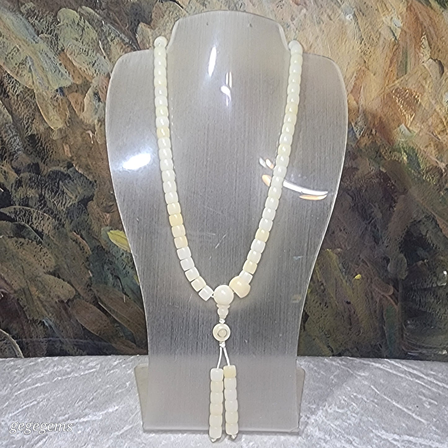 9mm Bodhi Root (seeds of Corypha umbraculifea) straight cut beads 108 mala necklace 菩提根直切珠108念珠项链