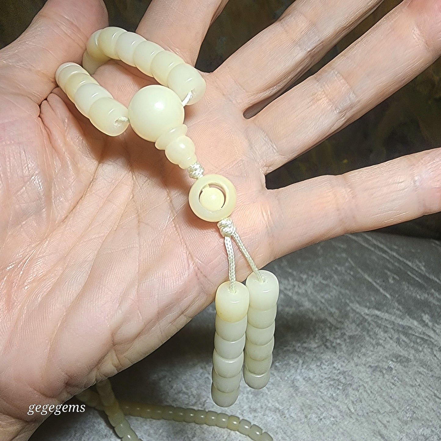 9mm Bodhi Root (seeds of Corypha umbraculifea) straight cut beads 108 mala necklace 菩提根直切珠108念珠项链