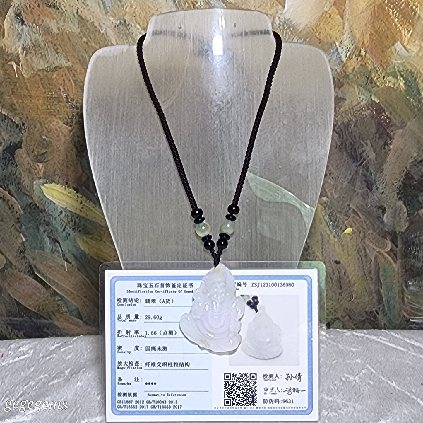 Type A Jadeite Premium light lavender & yellow Ji Gong Jade pendant (with certificate) 精品翡翠A货浅紫罗兰小许黄翡济公活佛吊坠(带证书)