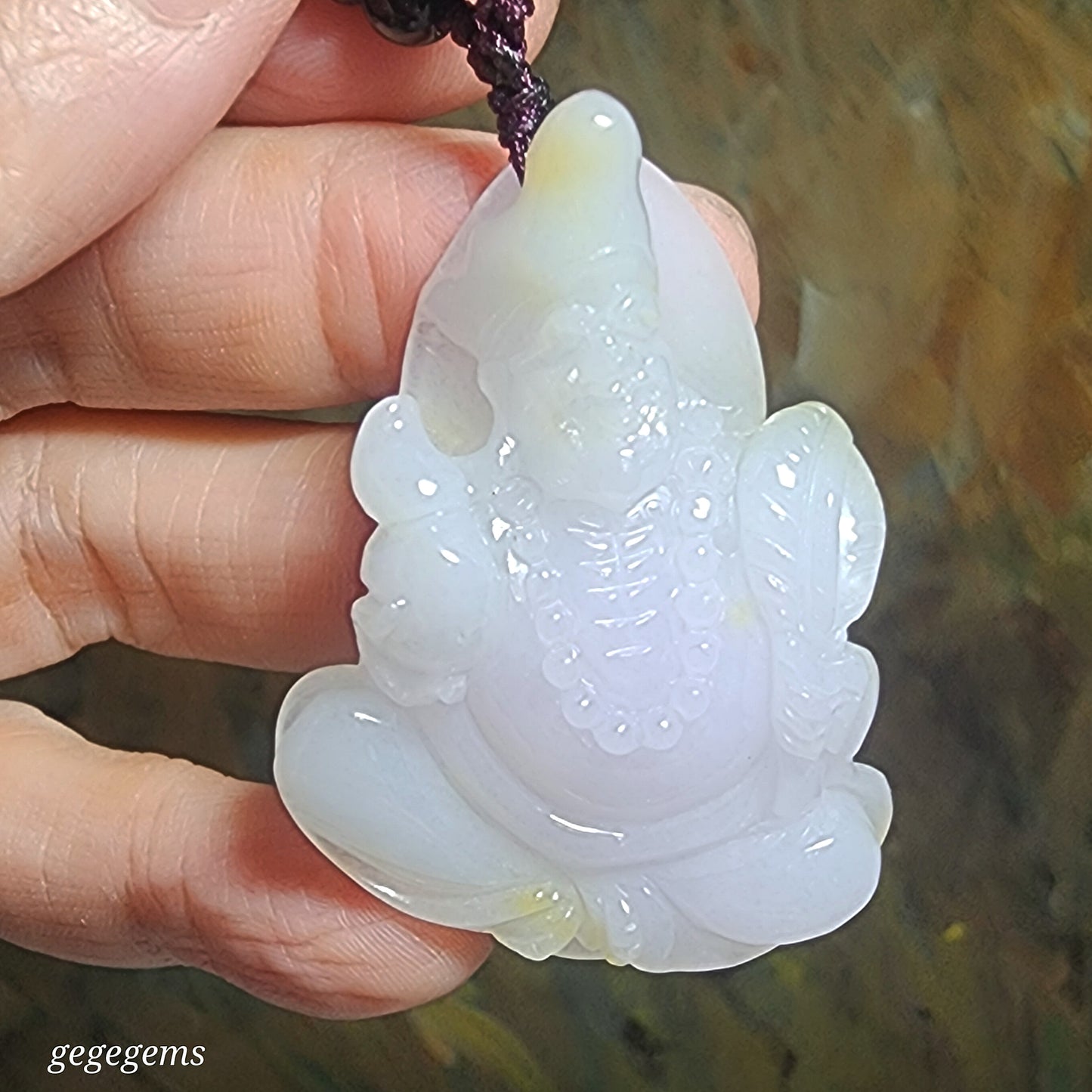 Type A Jadeite Premium light lavender & yellow Ji Gong Jade pendant (with certificate) 精品翡翠A货浅紫罗兰小许黄翡济公活佛吊坠(带证书)