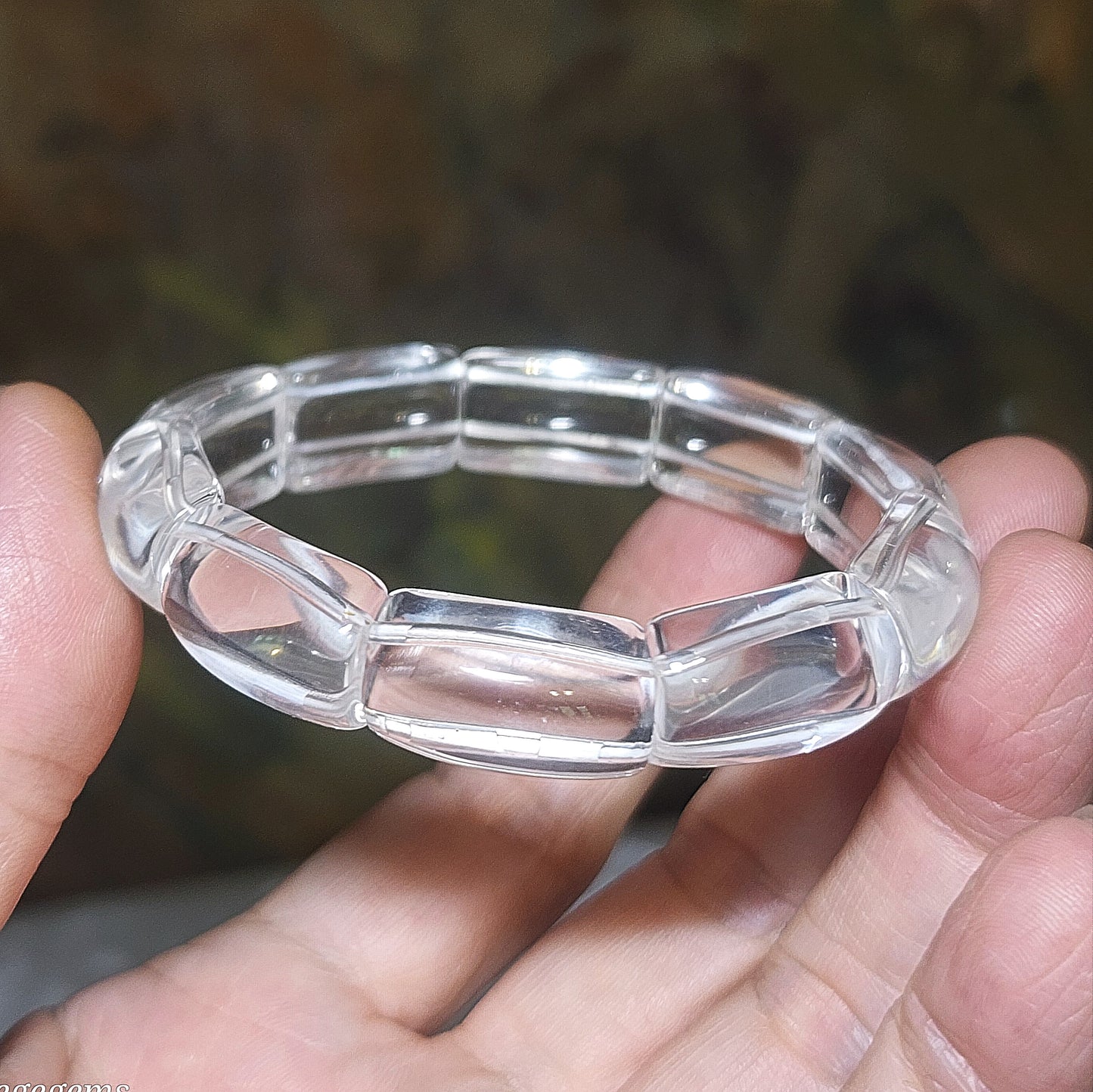 Premium natural untreated Clear Quartz bangle like bracelet [Natural Crystal] 优质天然白水晶手排