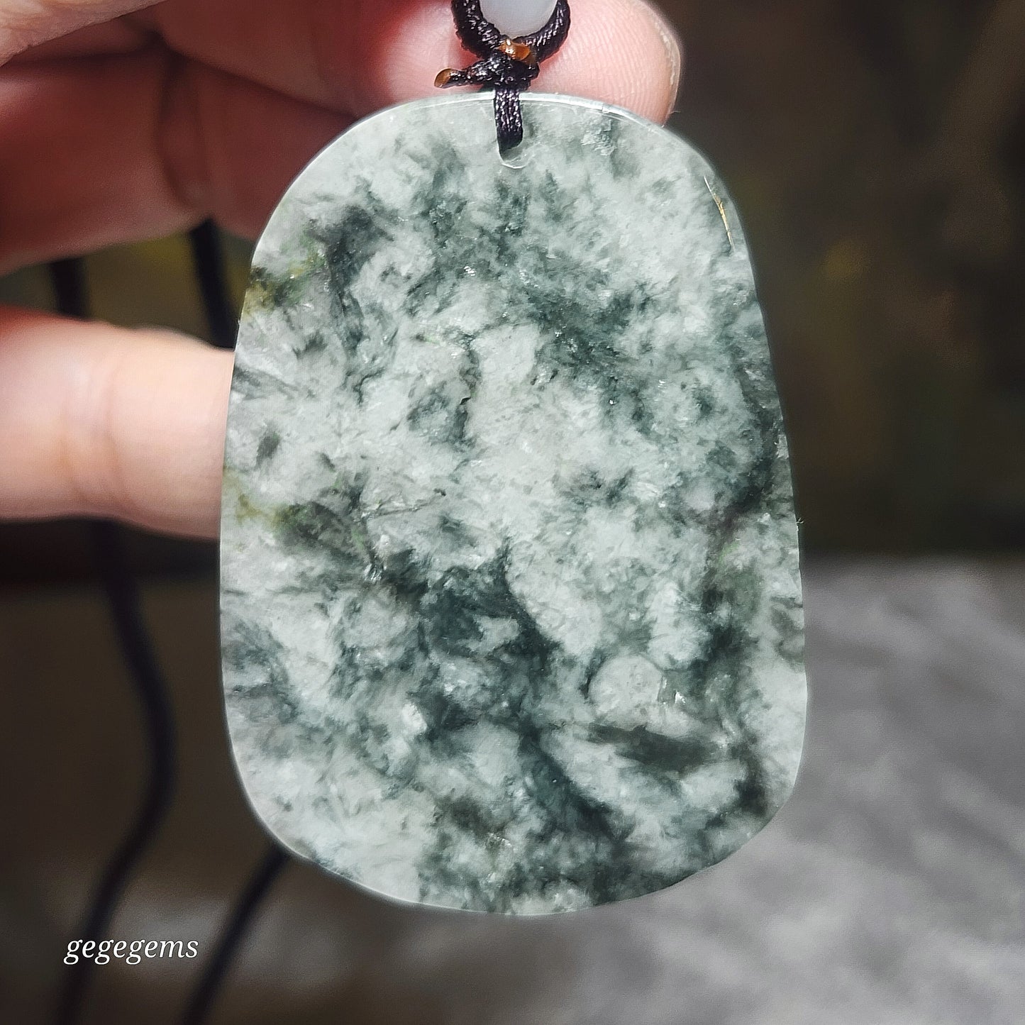 Burma Type A Jadeite light green blue & yellow floating flower Flying Dragon pendant (with certificate) [Natural Crystal] 翡翠淡黄绿蓝飘花飛龙在天吊坠(带证书)