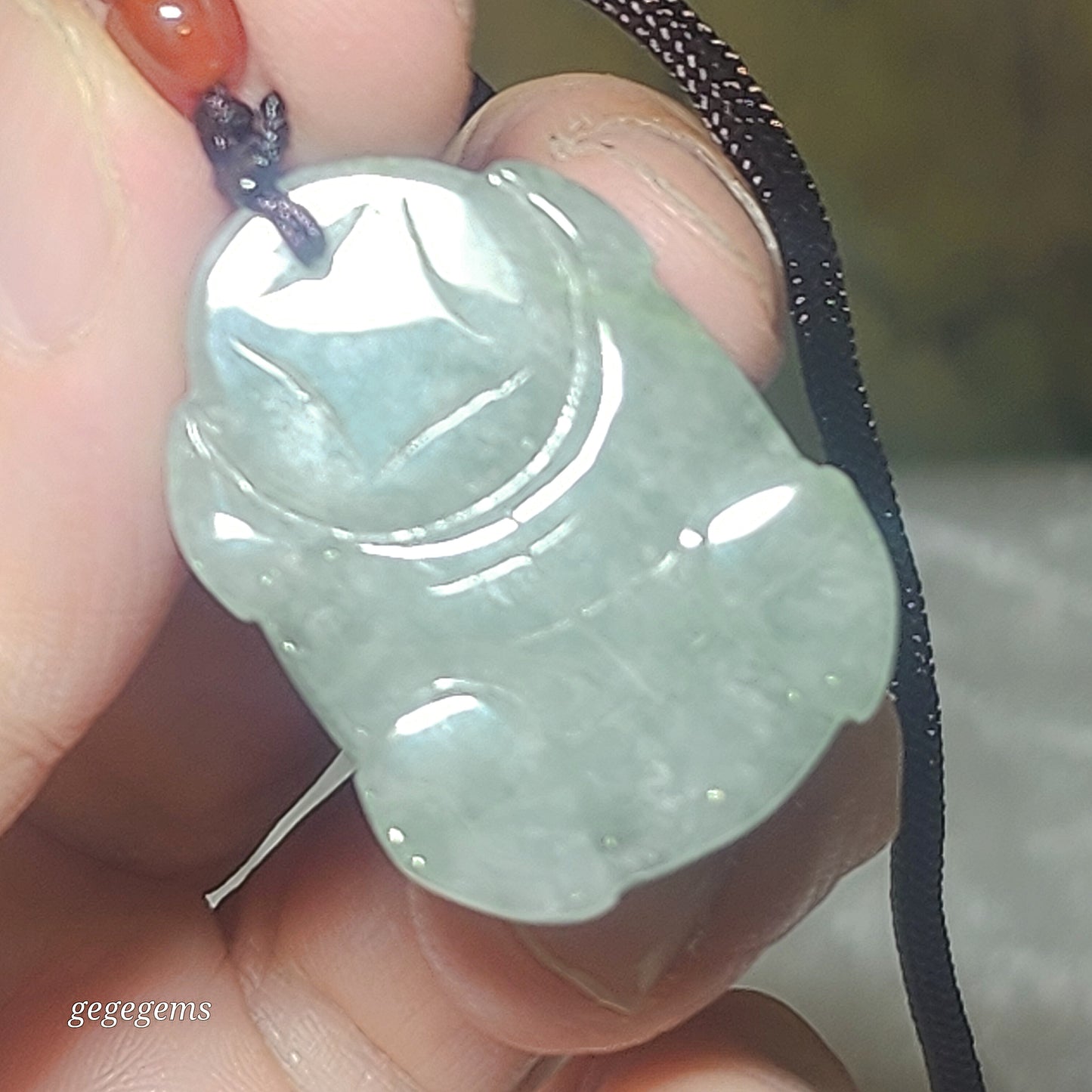 Burma Type A Jadeite light green some yellow Jade Skin Dragon Tortoise Ancient Coins pendant (with certificate) 翡翠浅绿少许黄玉皮龙龟铜钱吊坠(带证书)