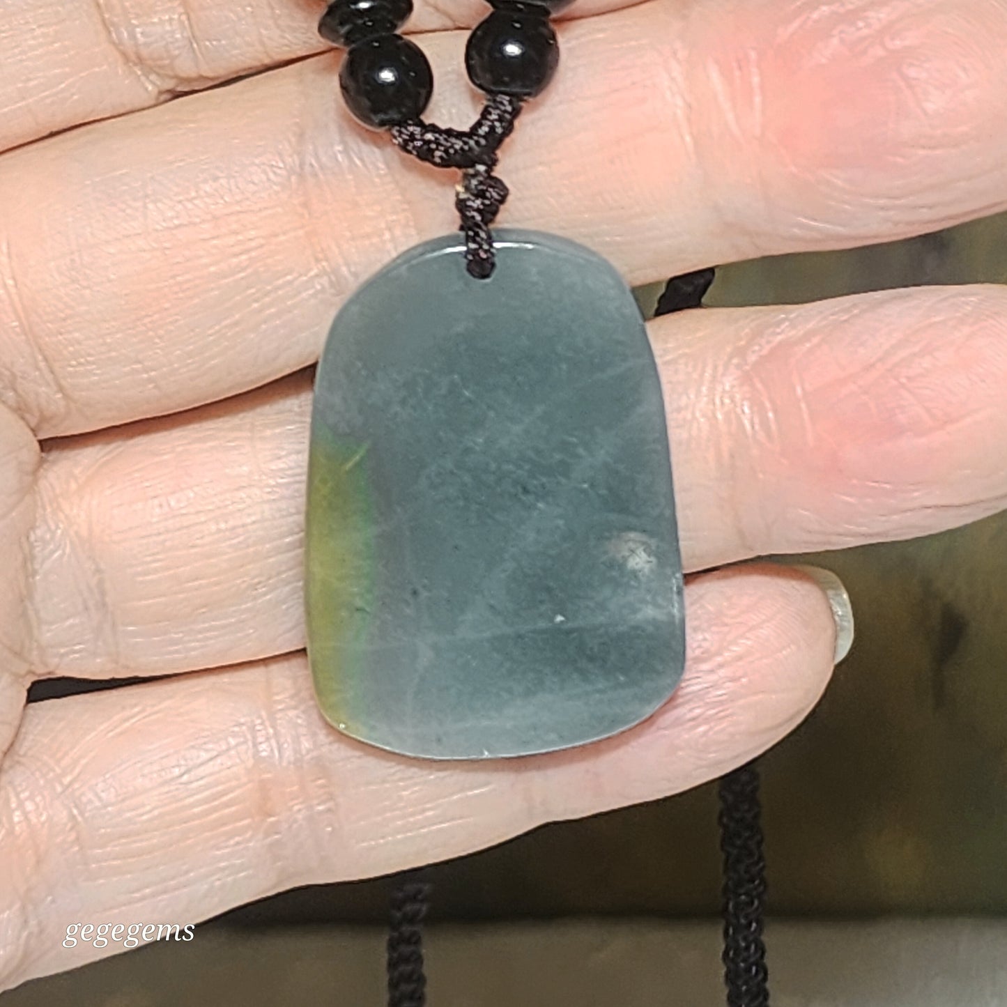 Type A Jadeite light blue green yellow (Zodiac) Snake pendant (with certificate) [Natural Crystal] 翡翠黄翡淡蓝绿(生肖)蛇吊坠(带证书)