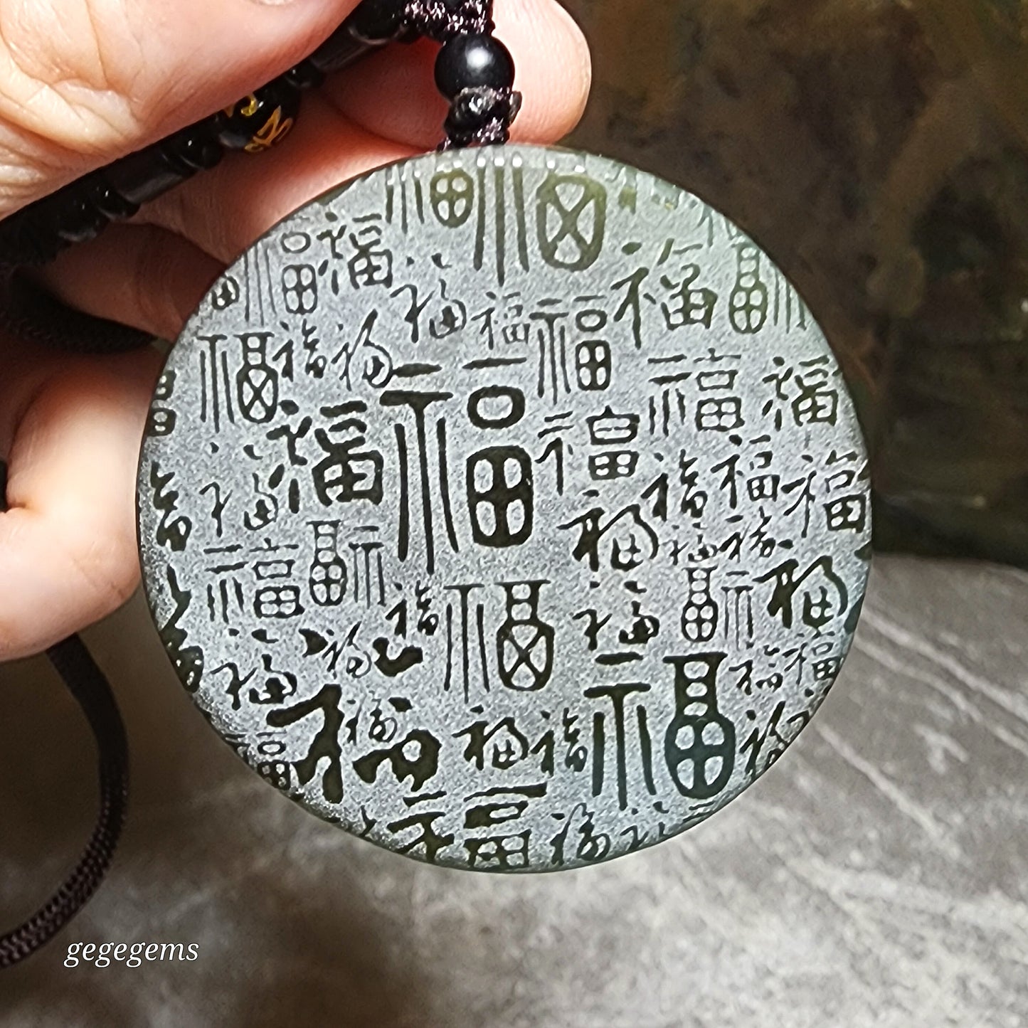 Premium natural Nephrite blue green caramel brown Hundred Blessings 2 Magpie Plum Blossom Jade pendant (with certificate) 优质和田玉且末糖蓝绿百福喜上眉梢吊坠(带证书)