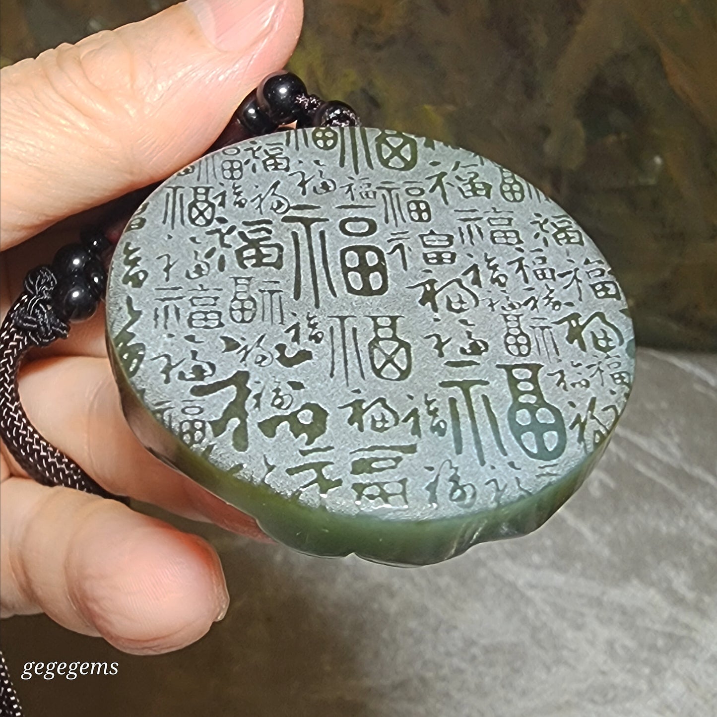 Premium natural Nephrite blue green caramel brown Hundred Blessings 2 Magpie Plum Blossom Jade pendant (with certificate) 优质和田玉且末糖蓝绿百福喜上眉梢吊坠(带证书)
