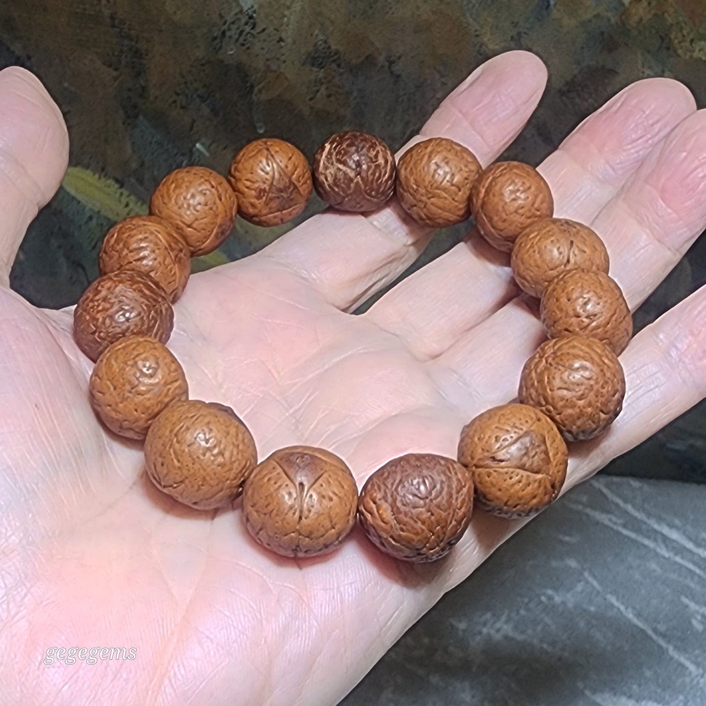 Rare 16mm+ aged natural Nepal "Dragon Eye" Bodhi (Bodhichitta Bodhi) bracelet [Natural unprocessed] 罕见老天然尼泊尔龙眼菩提手串/手持