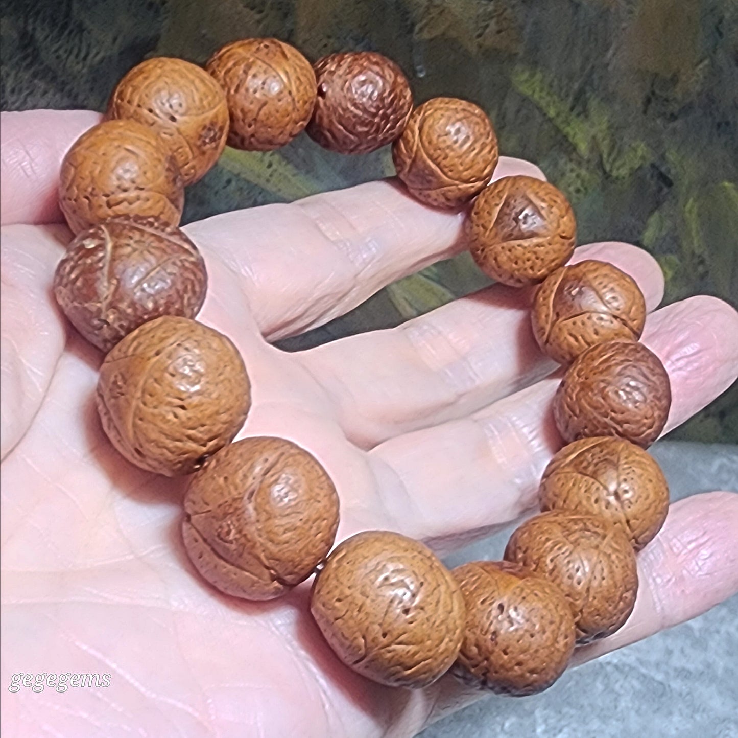 Rare 16mm+ aged natural Nepal "Dragon Eye" Bodhi (Bodhichitta Bodhi) bracelet [Natural unprocessed] 罕见老天然尼泊尔龙眼菩提手串/手持