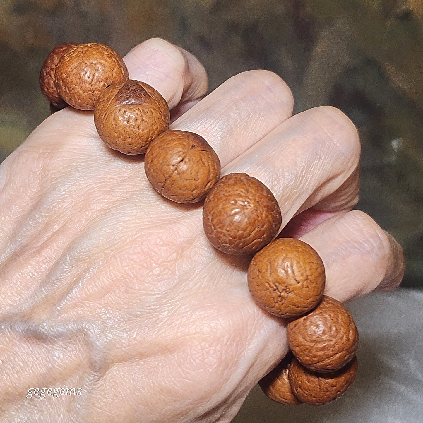 Rare 16mm+ aged natural Nepal "Dragon Eye" Bodhi (Bodhichitta Bodhi) bracelet [Natural unprocessed] 罕见老天然尼泊尔龙眼菩提手串/手持