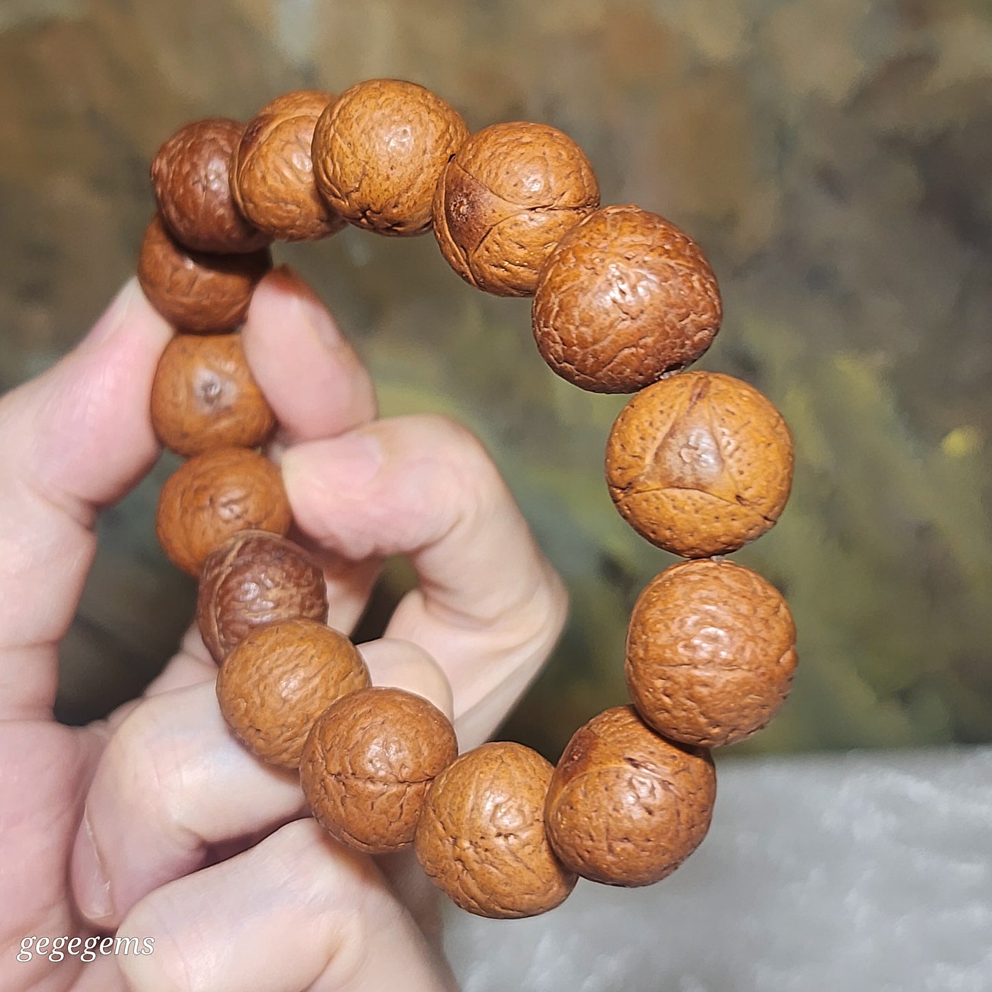 Rare 16mm+ aged natural Nepal "Dragon Eye" Bodhi (Bodhichitta Bodhi) bracelet [Natural unprocessed] 罕见老天然尼泊尔龙眼菩提手串/手持