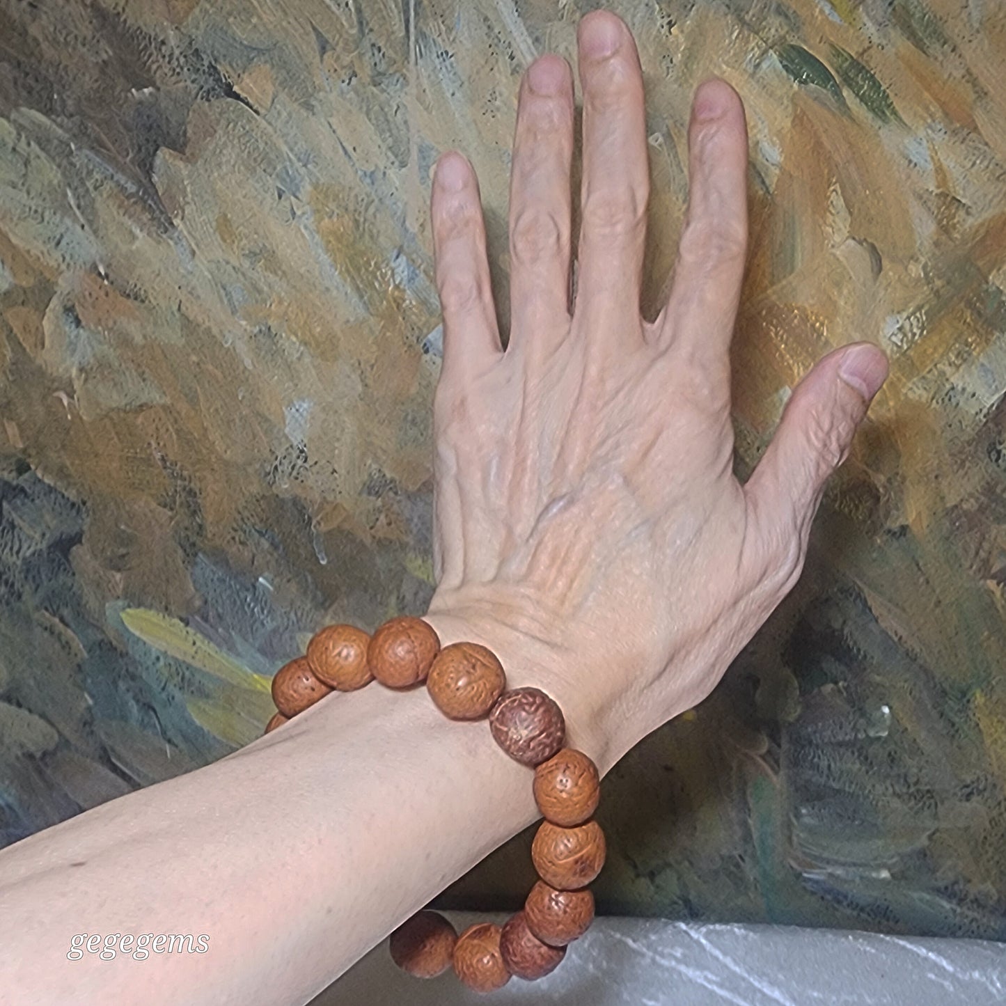 Rare 16mm+ aged natural Nepal "Dragon Eye" Bodhi (Bodhichitta Bodhi) bracelet [Natural unprocessed] 罕见老天然尼泊尔龙眼菩提手串/手持