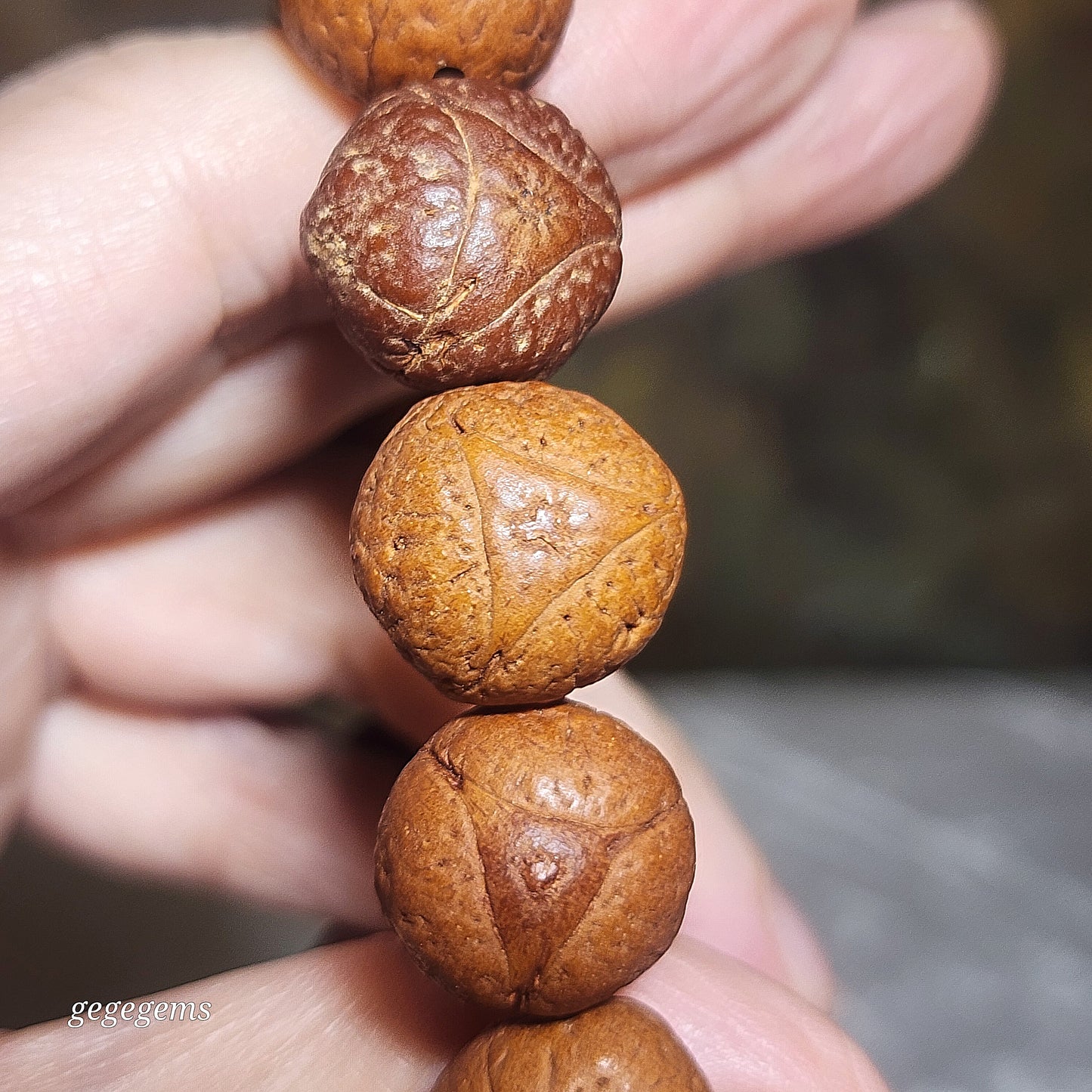 Rare 16mm+ aged natural Nepal "Dragon Eye" Bodhi (Bodhichitta Bodhi) bracelet [Natural unprocessed] 罕见老天然尼泊尔龙眼菩提手串/手持