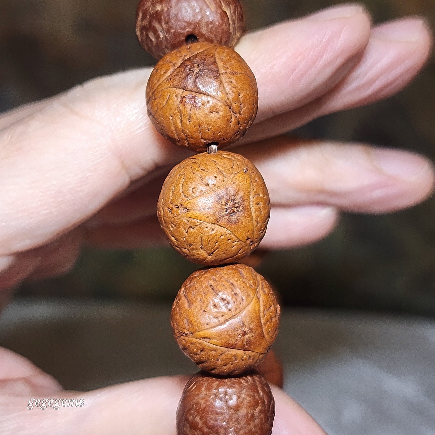 Rare 16mm+ aged natural Nepal "Dragon Eye" Bodhi (Bodhichitta Bodhi) bracelet [Natural unprocessed] 罕见老天然尼泊尔龙眼菩提手串/手持