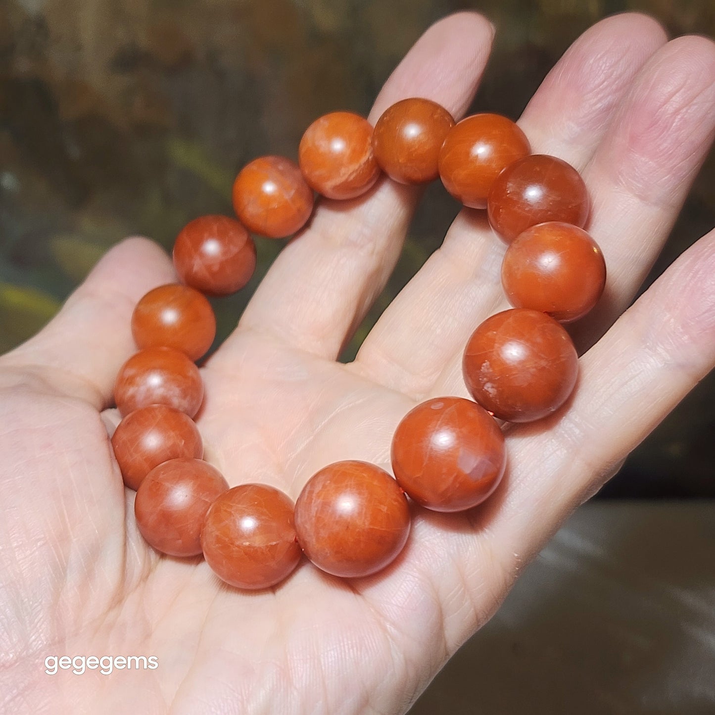 15mm+ Premium Baoshan Nan Hong persimmon red bracelet 优质保山南红柿子红手链