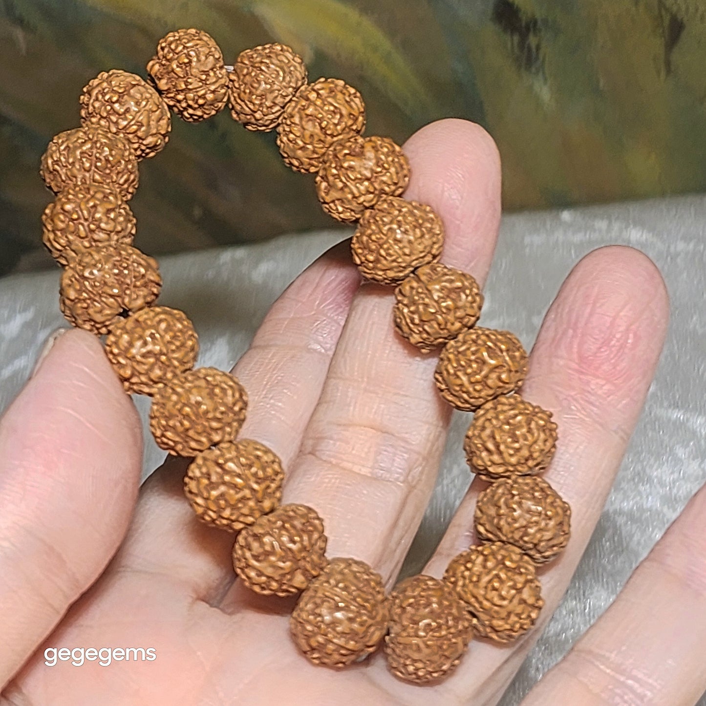 12mm+ premium natural "Panlong" (Coiling Dragon) high density red skin 7 Mukhi (faces) small species Rudraksha bracelet 优质七瓣盘龙红皮铁籽小金刚菩提子手链