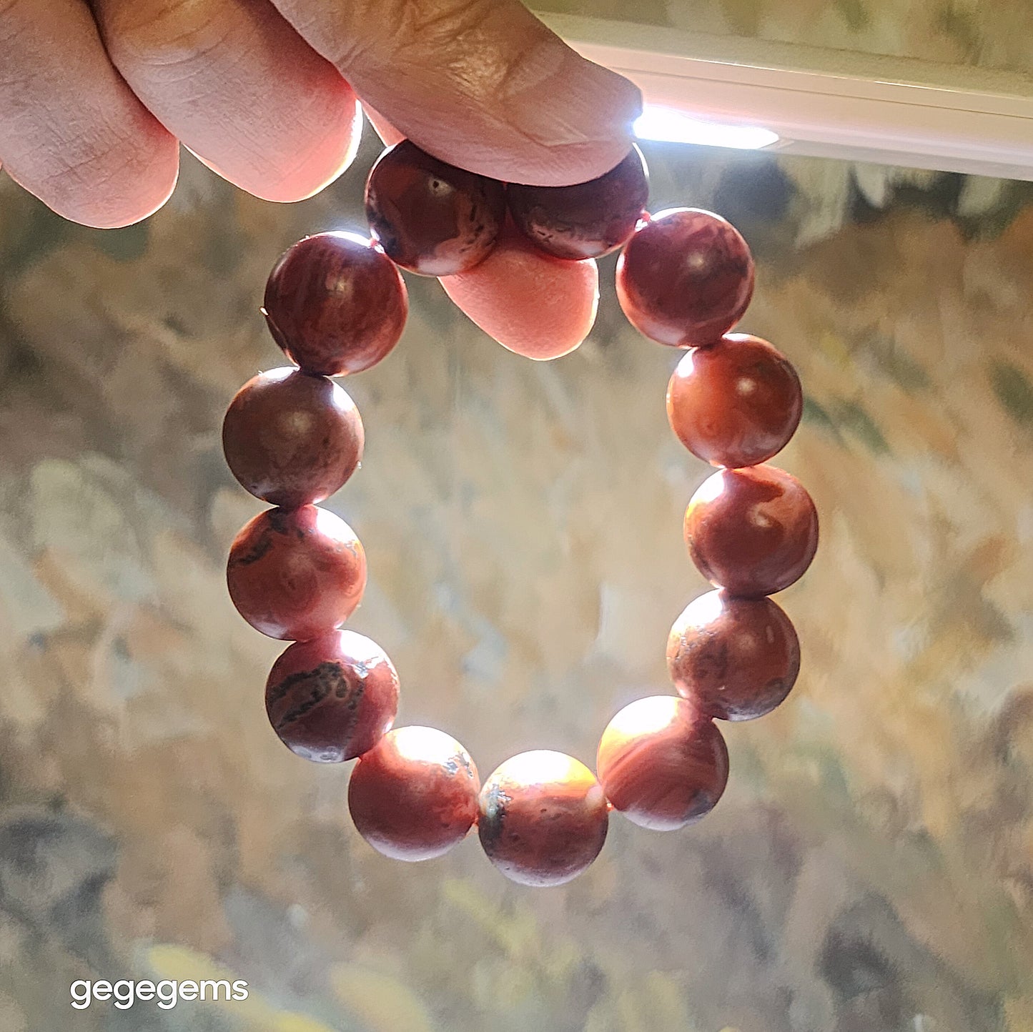 Premium 16mm+ Waxi Nan Hong patinaed bracelet 优质瓦西南红树化包漿手链