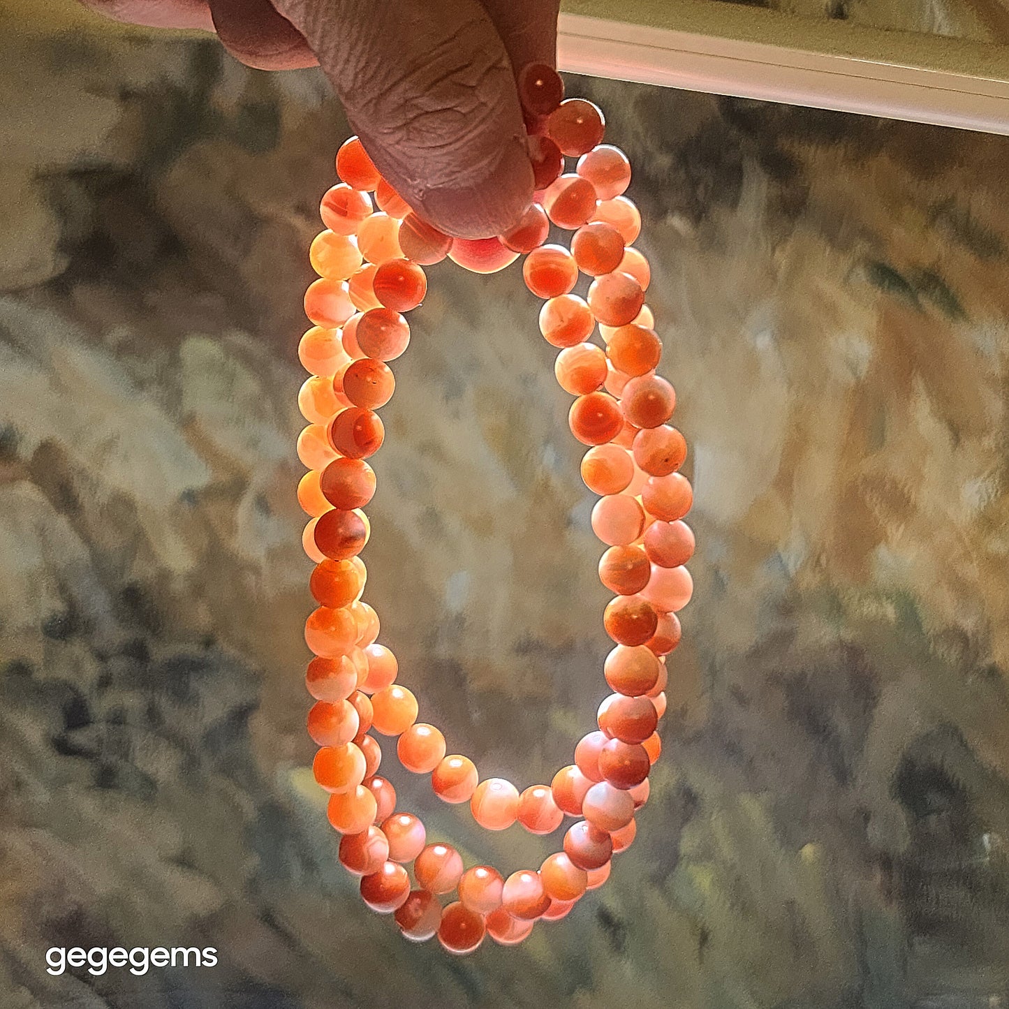 Premium 7.7mm 108 beads Baoshan Nan Hong red & white "Treasure Bowl"  necklace 优质保山南红108颗红白聚宝盆项链多圈手链