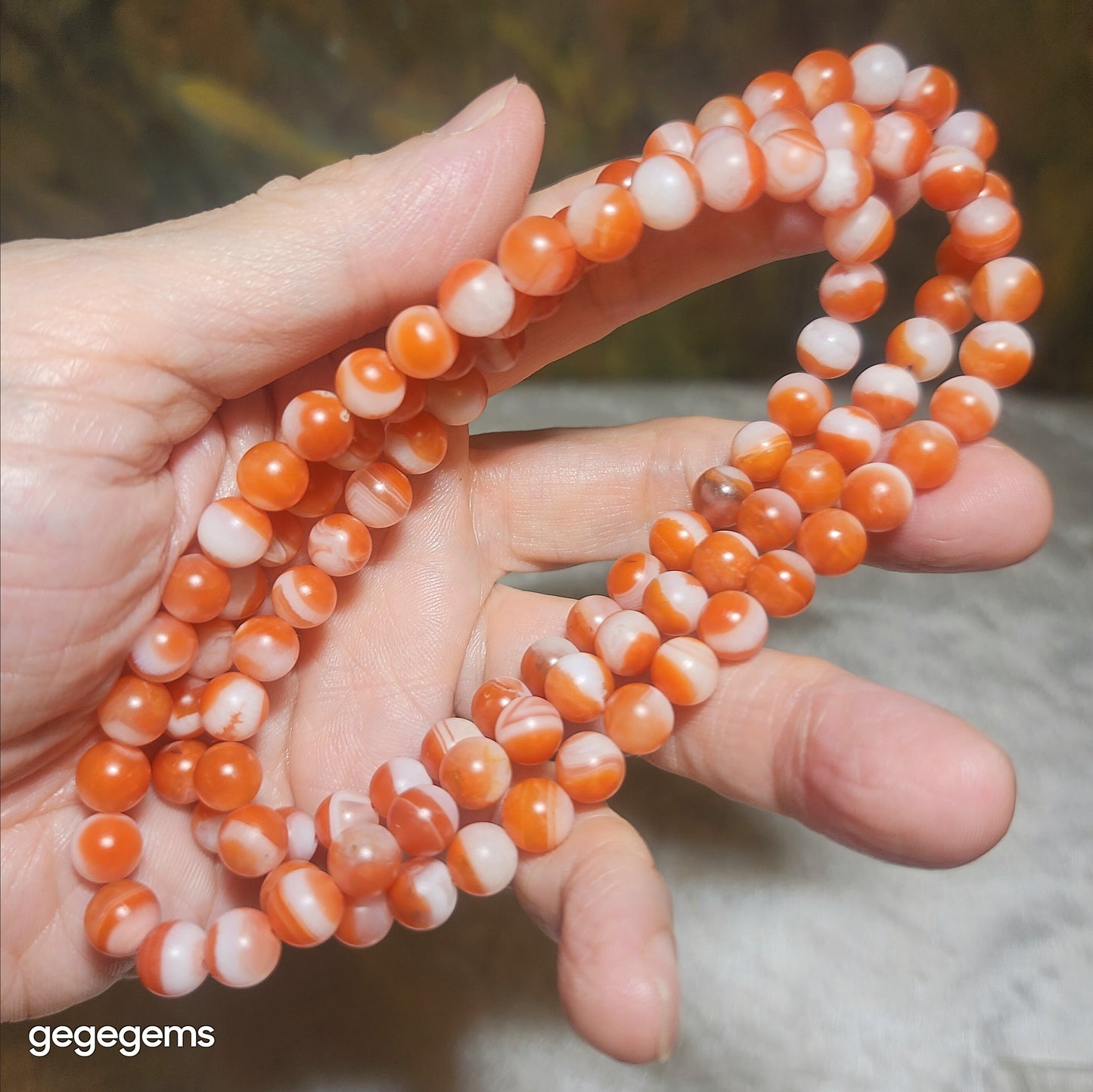 Premium 7.7mm 108 beads Baoshan Nan Hong red & white "Treasure Bowl"  necklace 优质保山南红108颗红白聚宝盆项链多圈手链