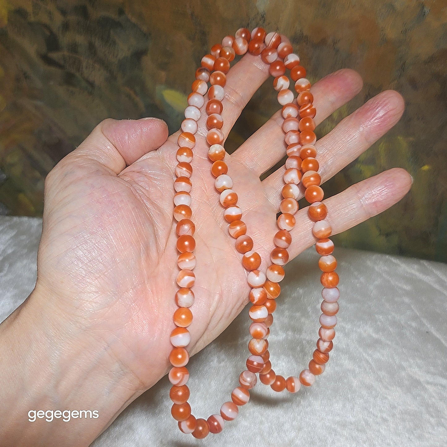 Premium 7.7mm 108 beads Baoshan Nan Hong red & white "Treasure Bowl"  necklace 优质保山南红108颗红白聚宝盆项链多圈手链