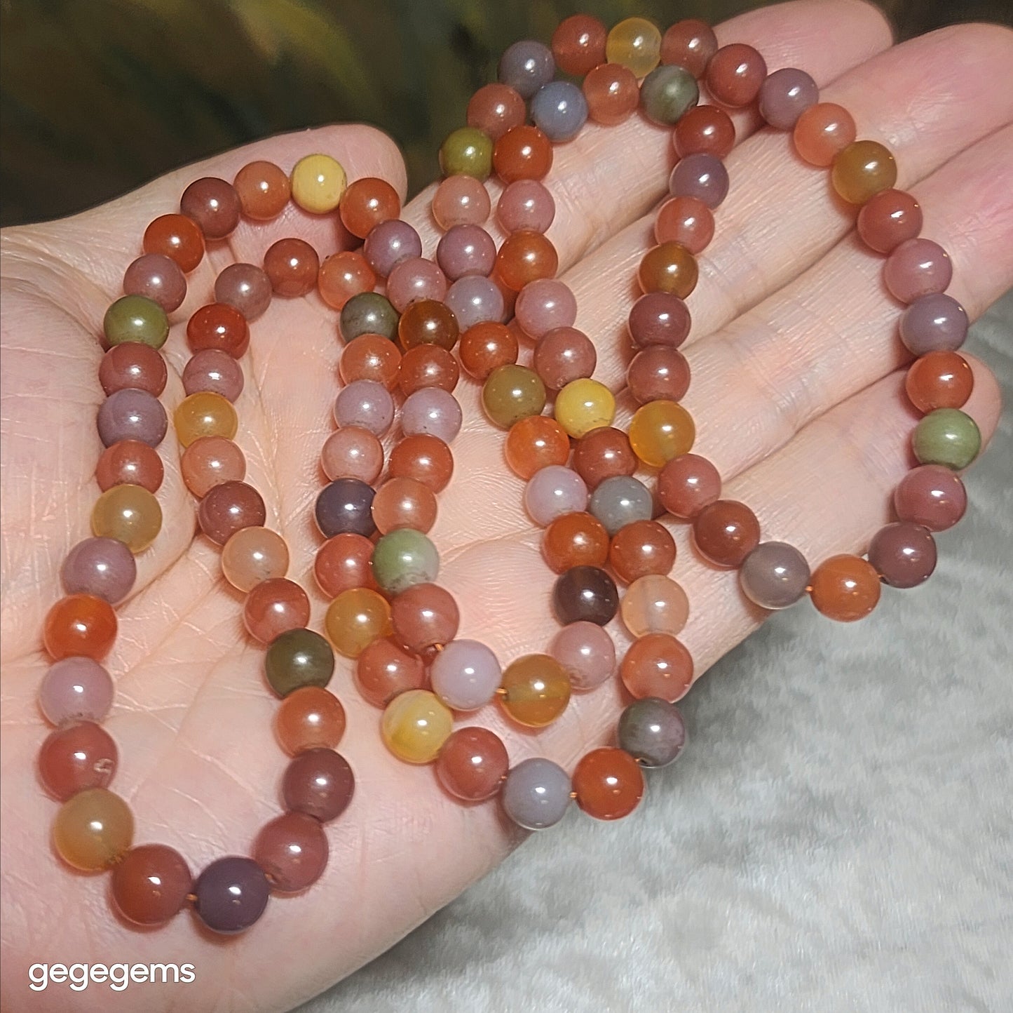Gegegems premium 7mm+ SiChuan Yanyuan Agate108 beads mala necklace [Natural Crystal] 精品四川盐源玛瑙108念珠项链