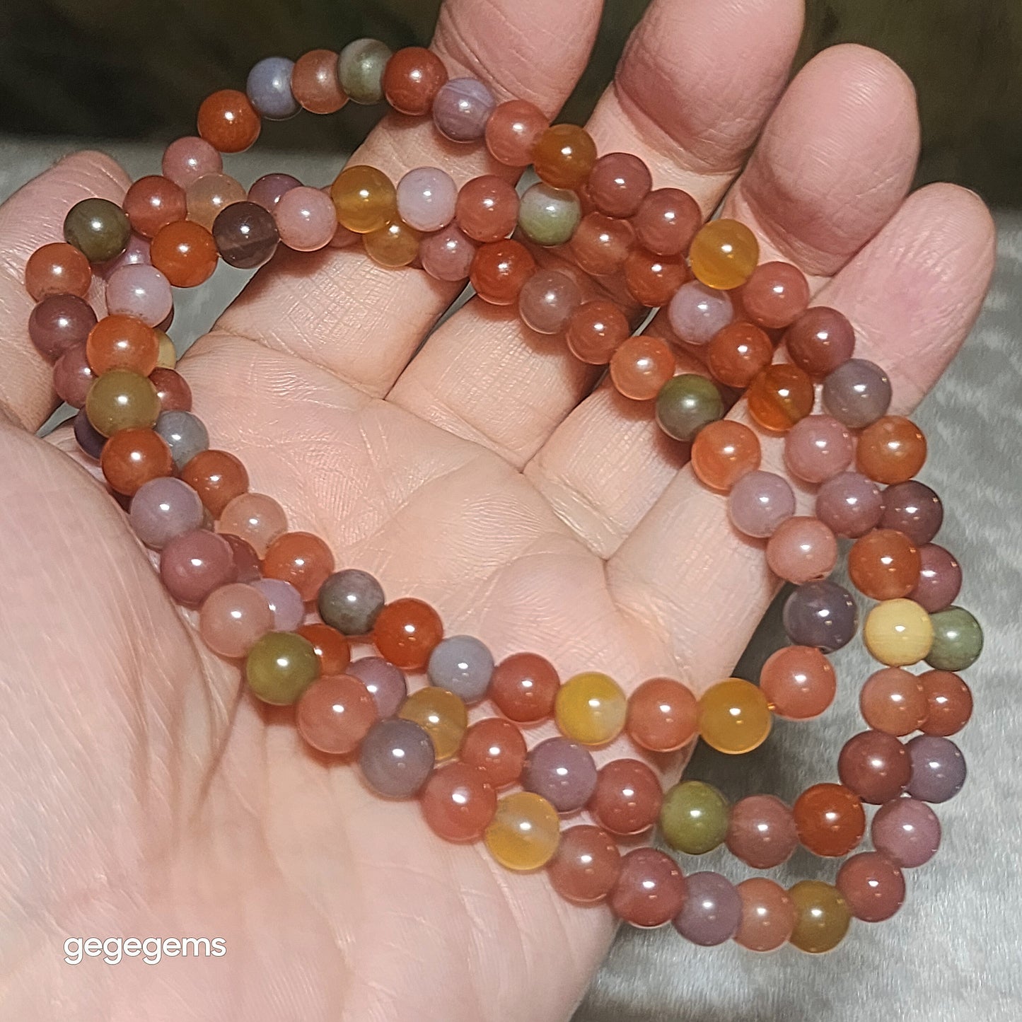 Gegegems premium 7mm+ SiChuan Yanyuan Agate108 beads mala necklace [Natural Crystal] 精品四川盐源玛瑙108念珠项链