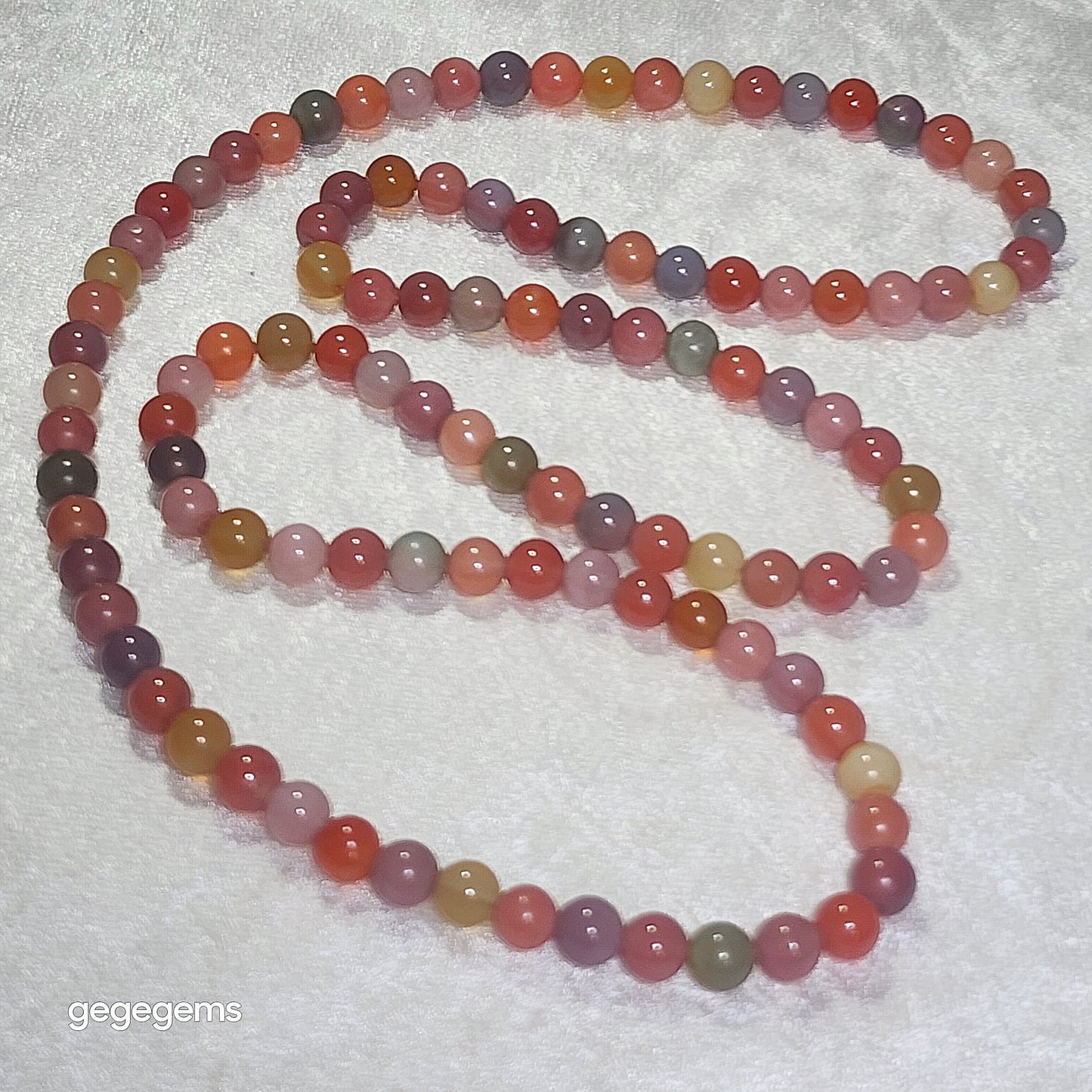 Gegegems premium 7mm+ SiChuan Yanyuan Agate108 beads mala necklace [Natural Crystal] 精品四川盐源玛瑙108念珠项链