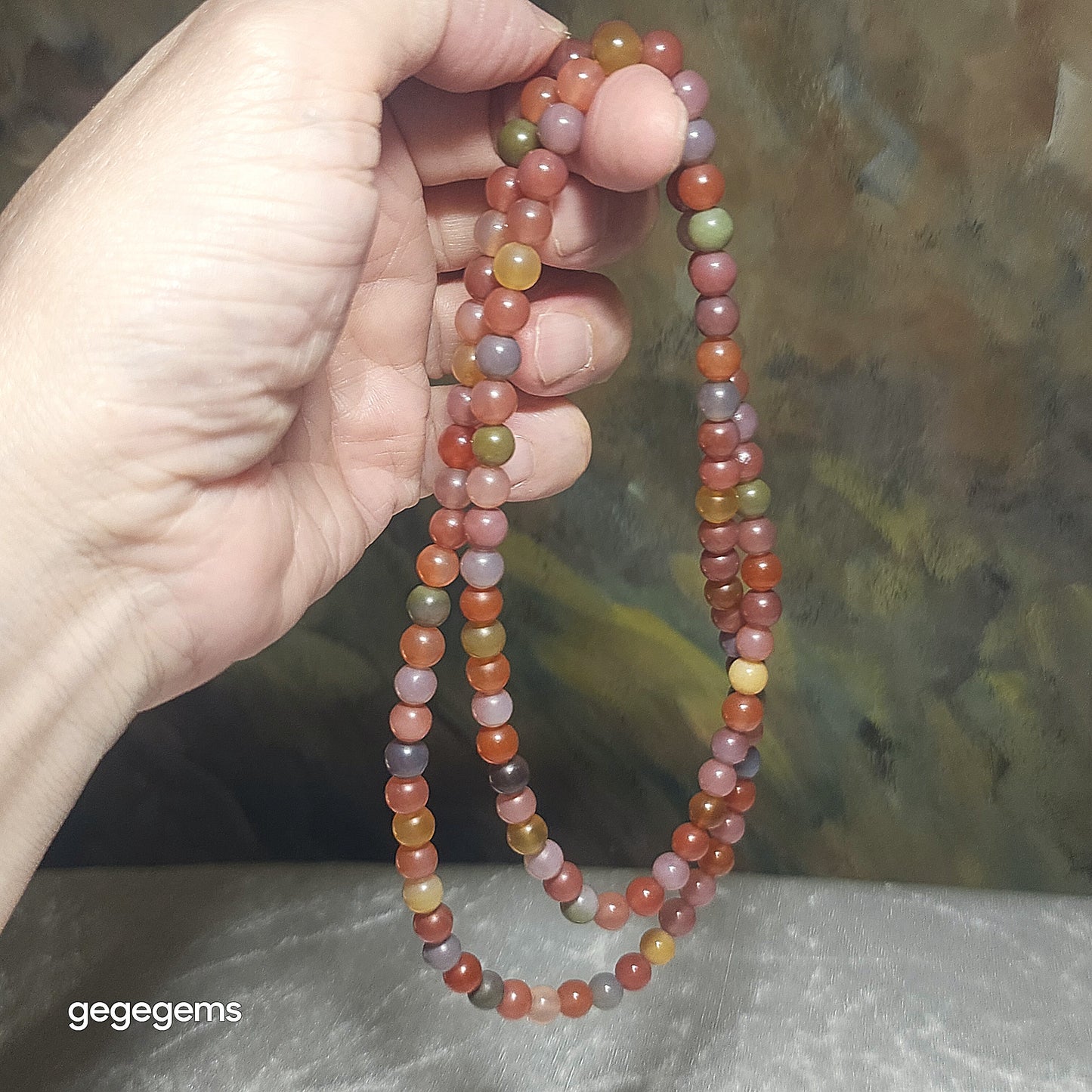 Gegegems premium 7mm+ SiChuan Yanyuan Agate108 beads mala necklace [Natural Crystal] 精品四川盐源玛瑙108念珠项链